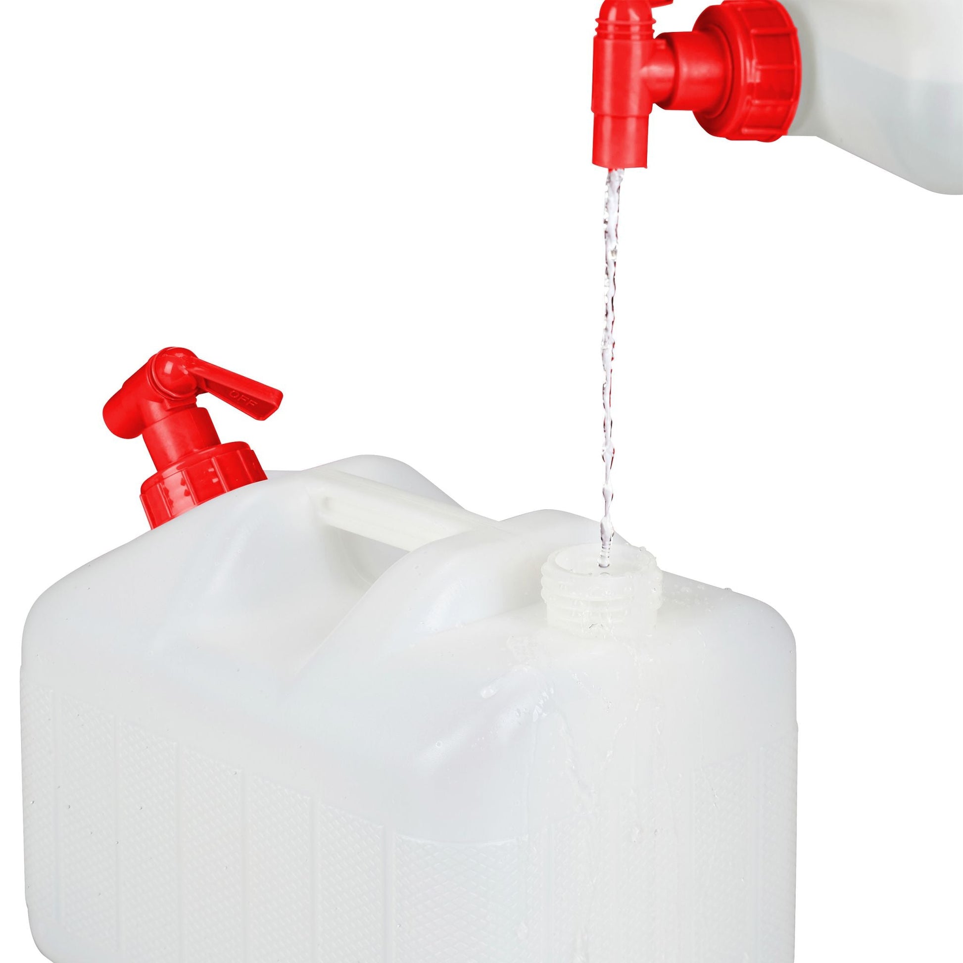 Wasserkanister mit Hahn Weiss-Rot von Relaxdays