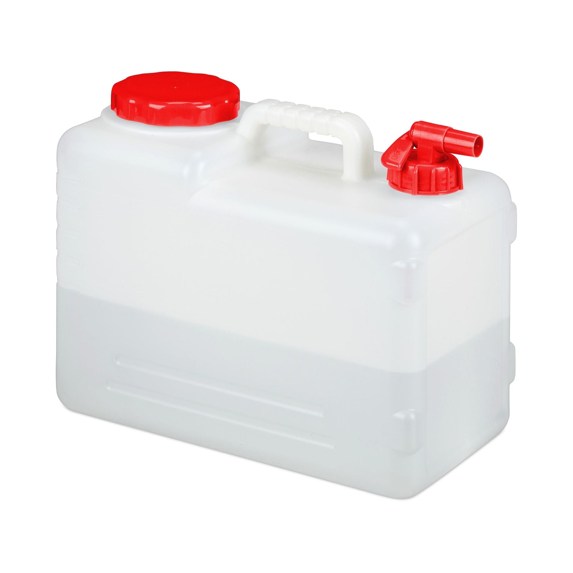 Wasserkanister mit Hahn Weiss-Rot von Relaxdays