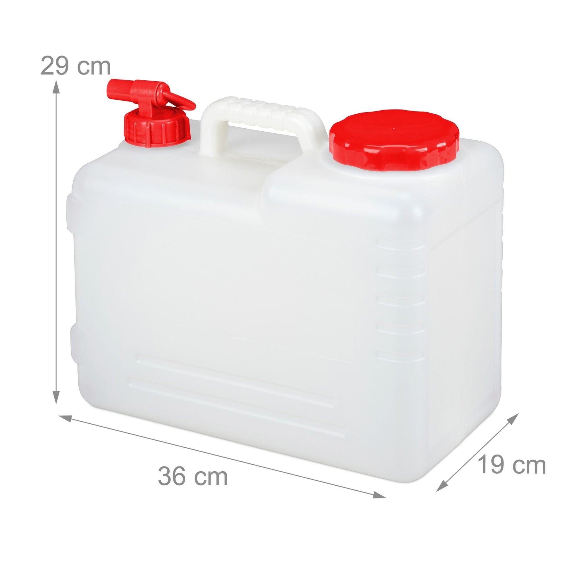 Wasserkanister mit Hahn Weiss-Rot von Relaxdays