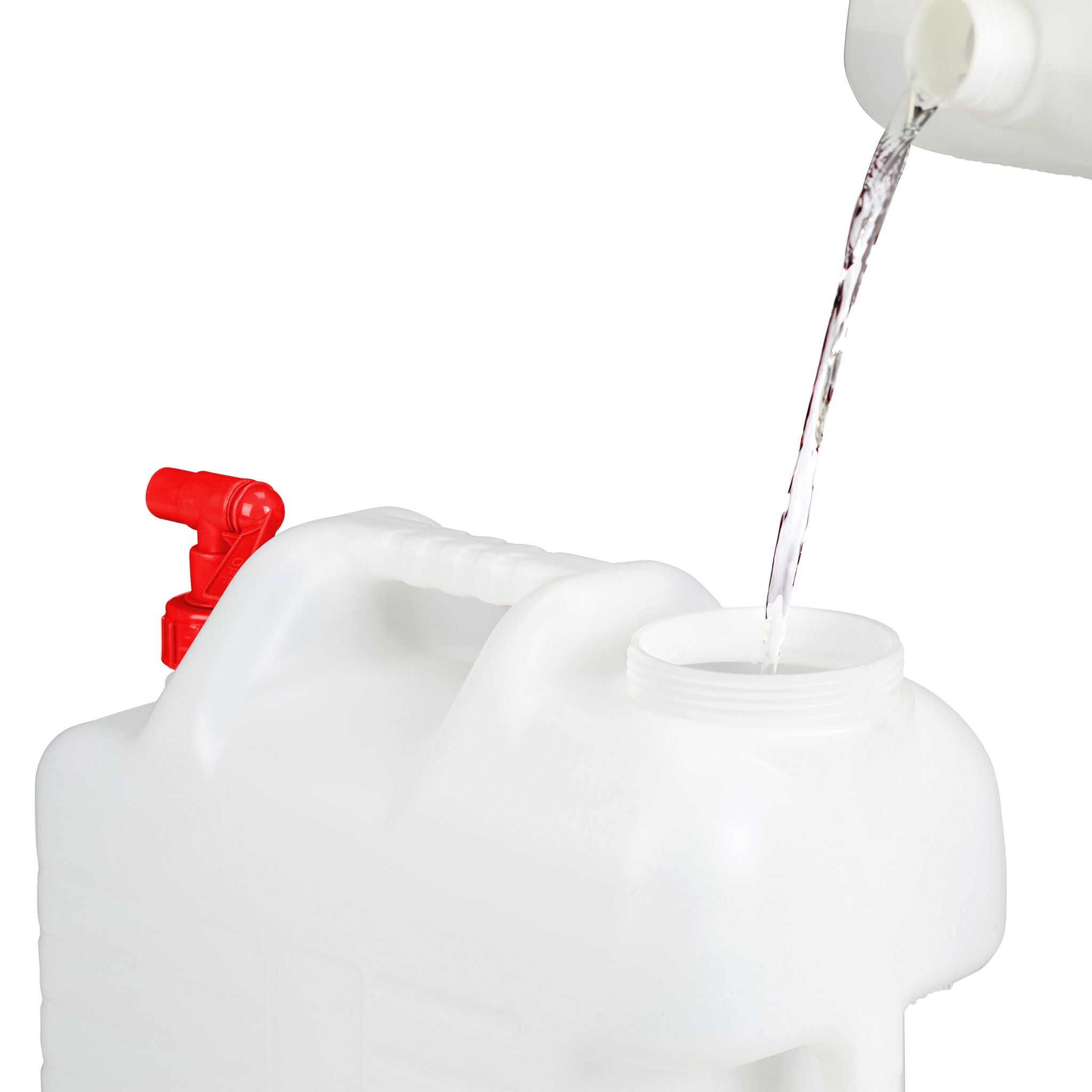 Wasserkanister mit Hahn Weiss-Rot von Relaxdays