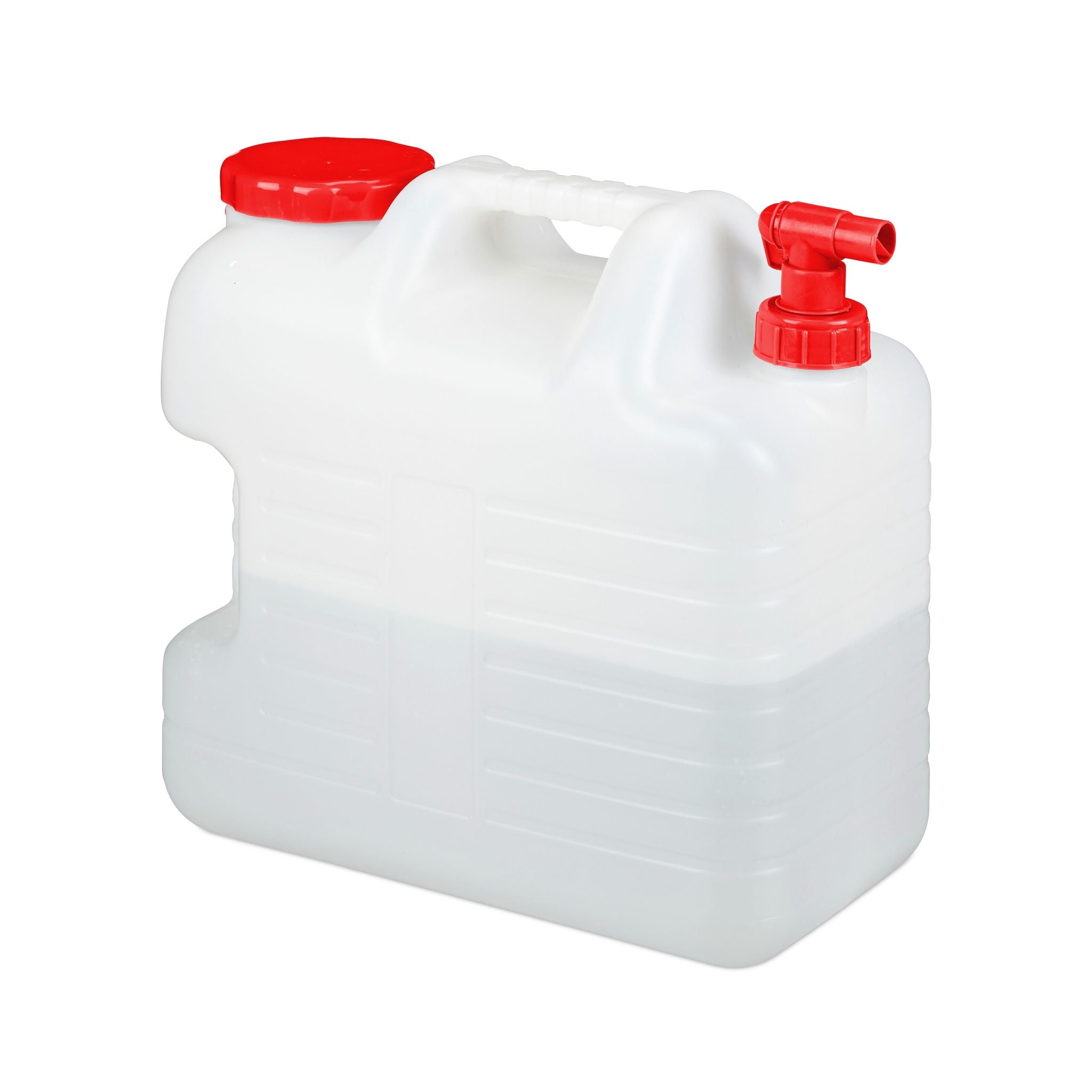 Wasserkanister mit Hahn Weiss-Rot von Relaxdays