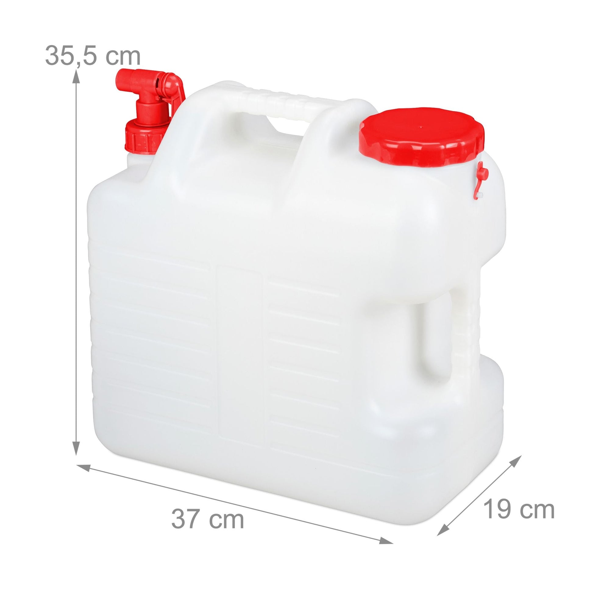 Wasserkanister mit Hahn Weiss-Rot von Relaxdays