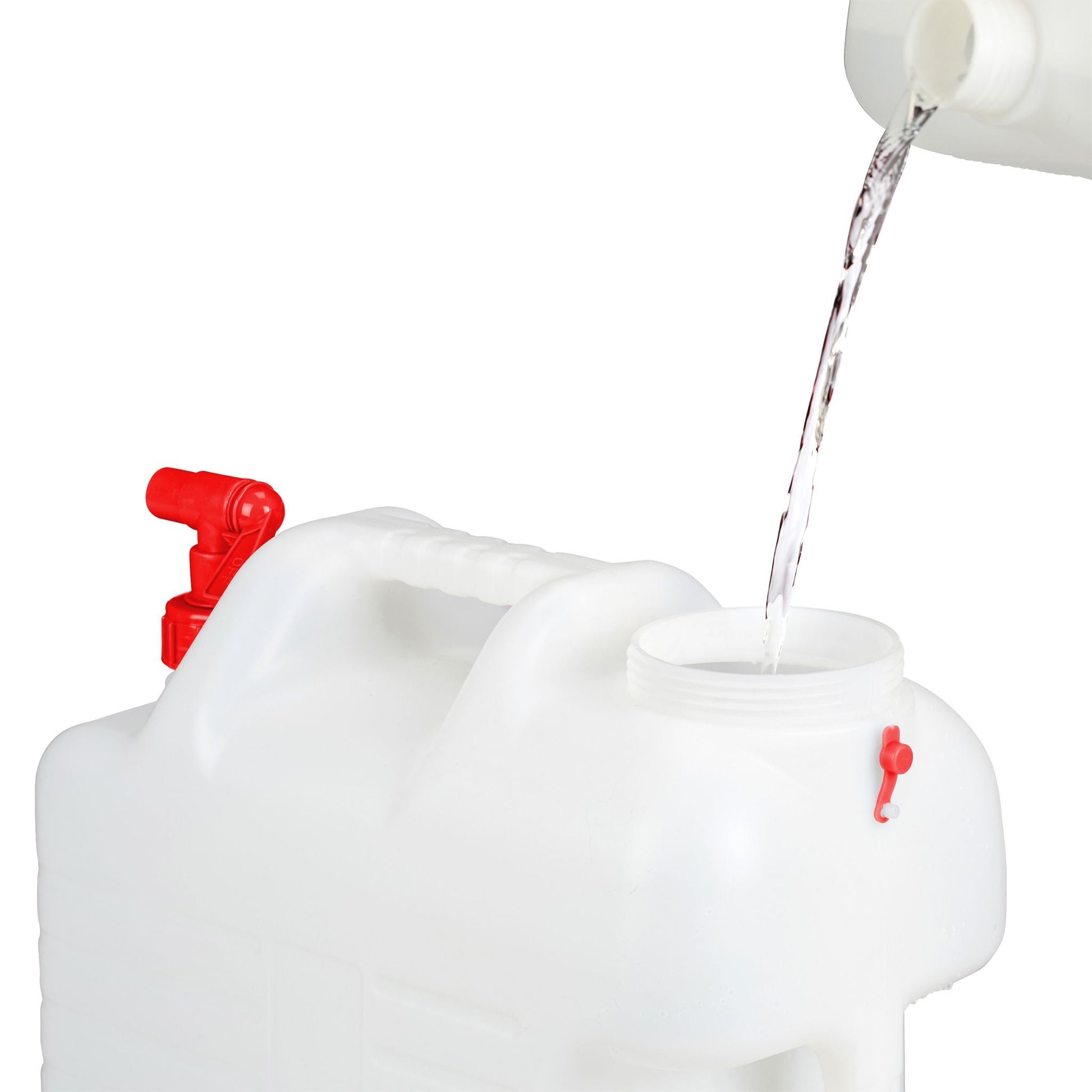 Wasserkanister mit Hahn Weiss-Rot von Relaxdays