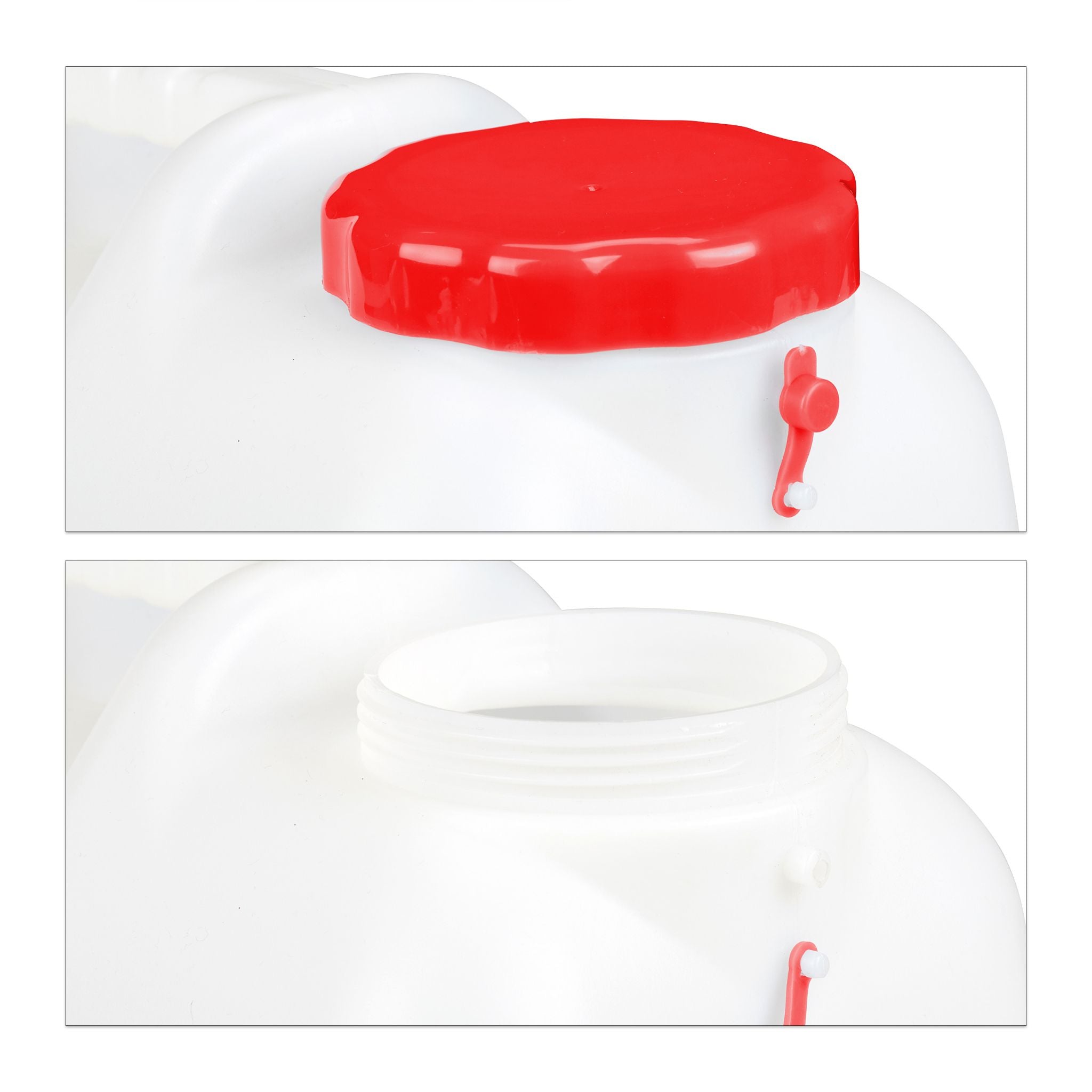 Wasserkanister mit Hahn Weiss-Rot von Relaxdays