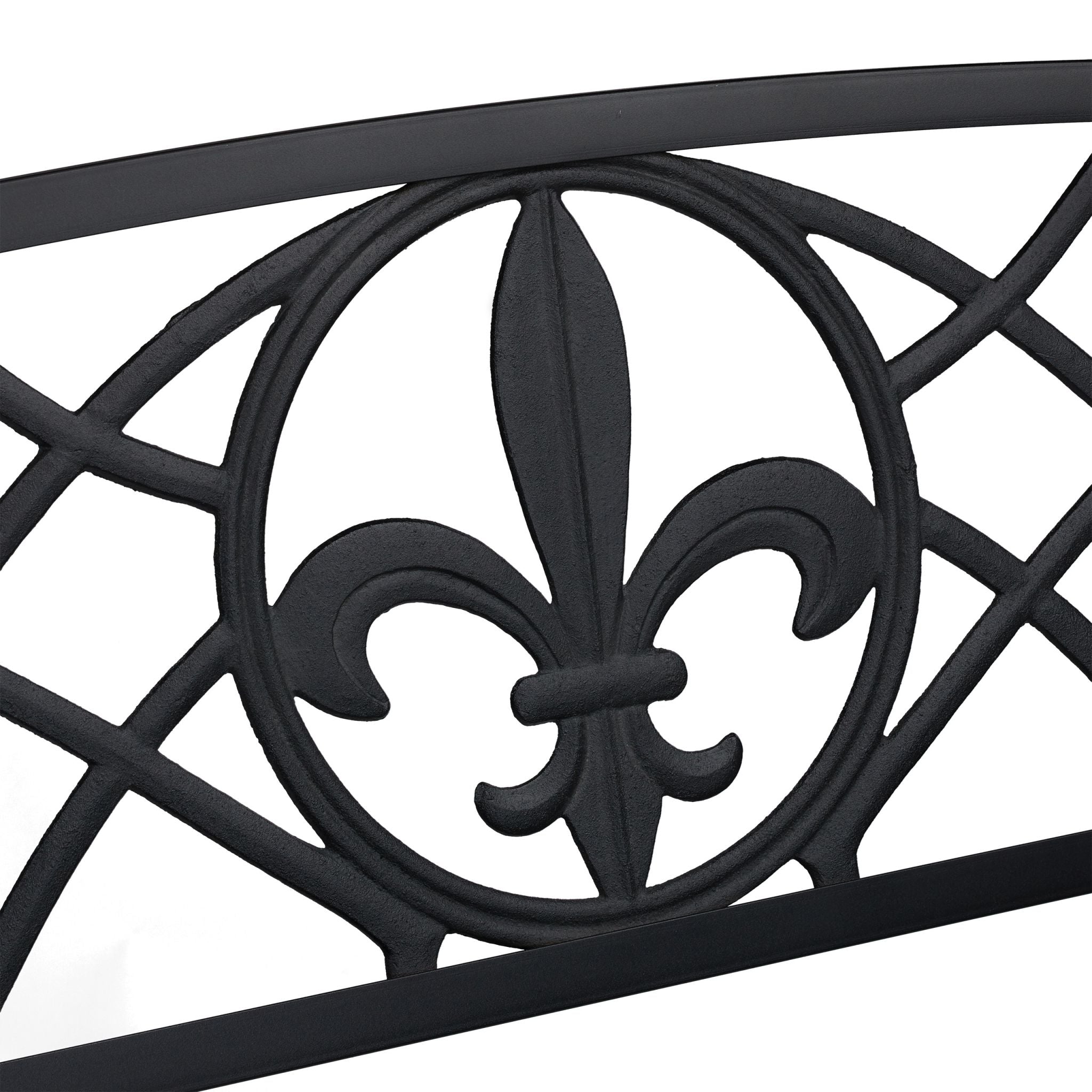 Gartenbank mit Fleur de Lis Motiv Schwarz