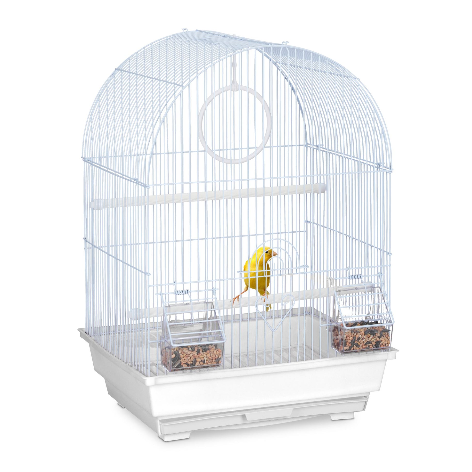 Vogelkäfig mit Zubehör weiss Weiss-Hellblau von Relaxdays