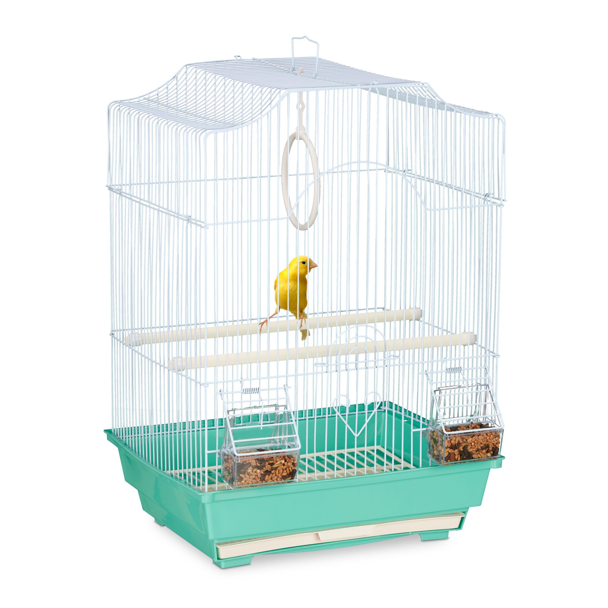 Vogelkäfig mit Sitzstangen Hellblau-Türkis von Relaxdays