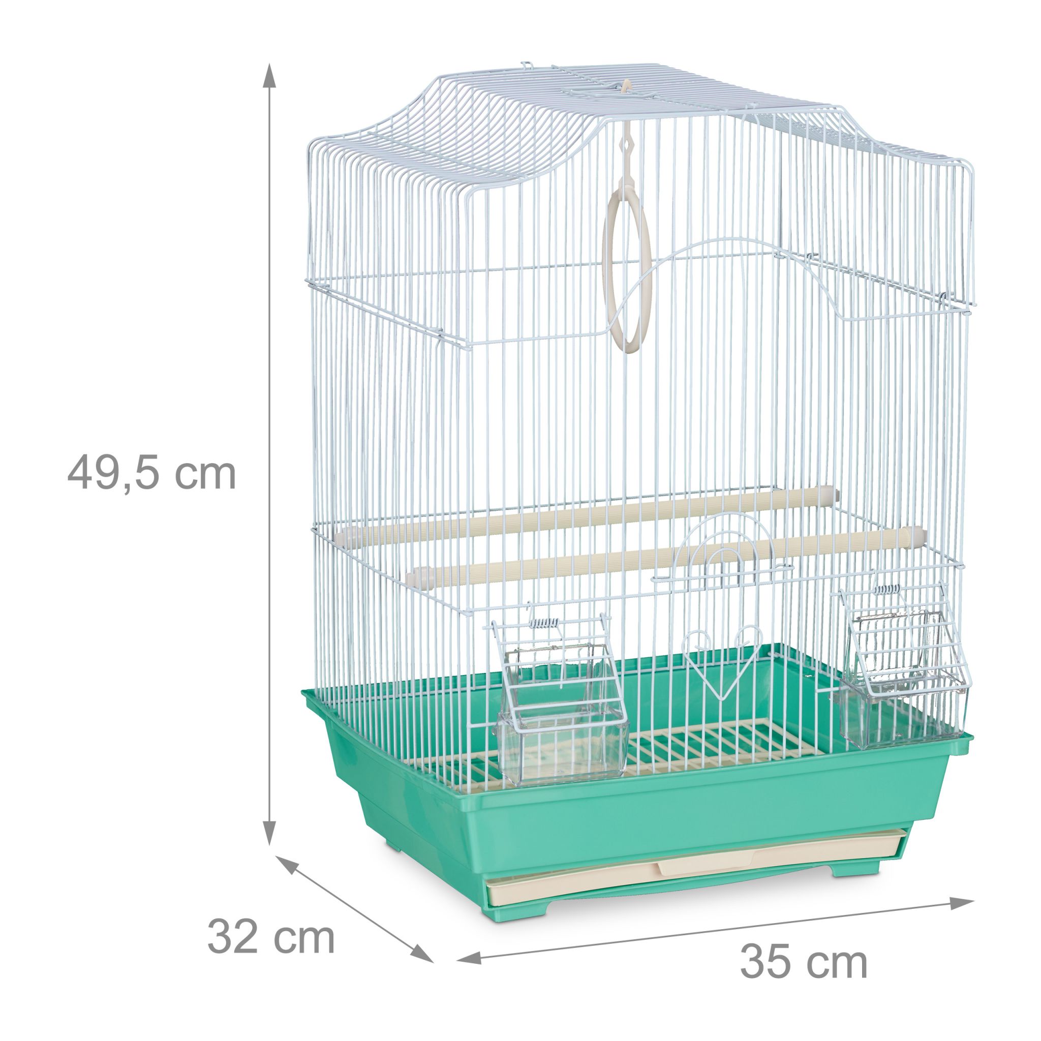 Vogelkäfig mit Sitzstangen Hellblau-Türkis von Relaxdays