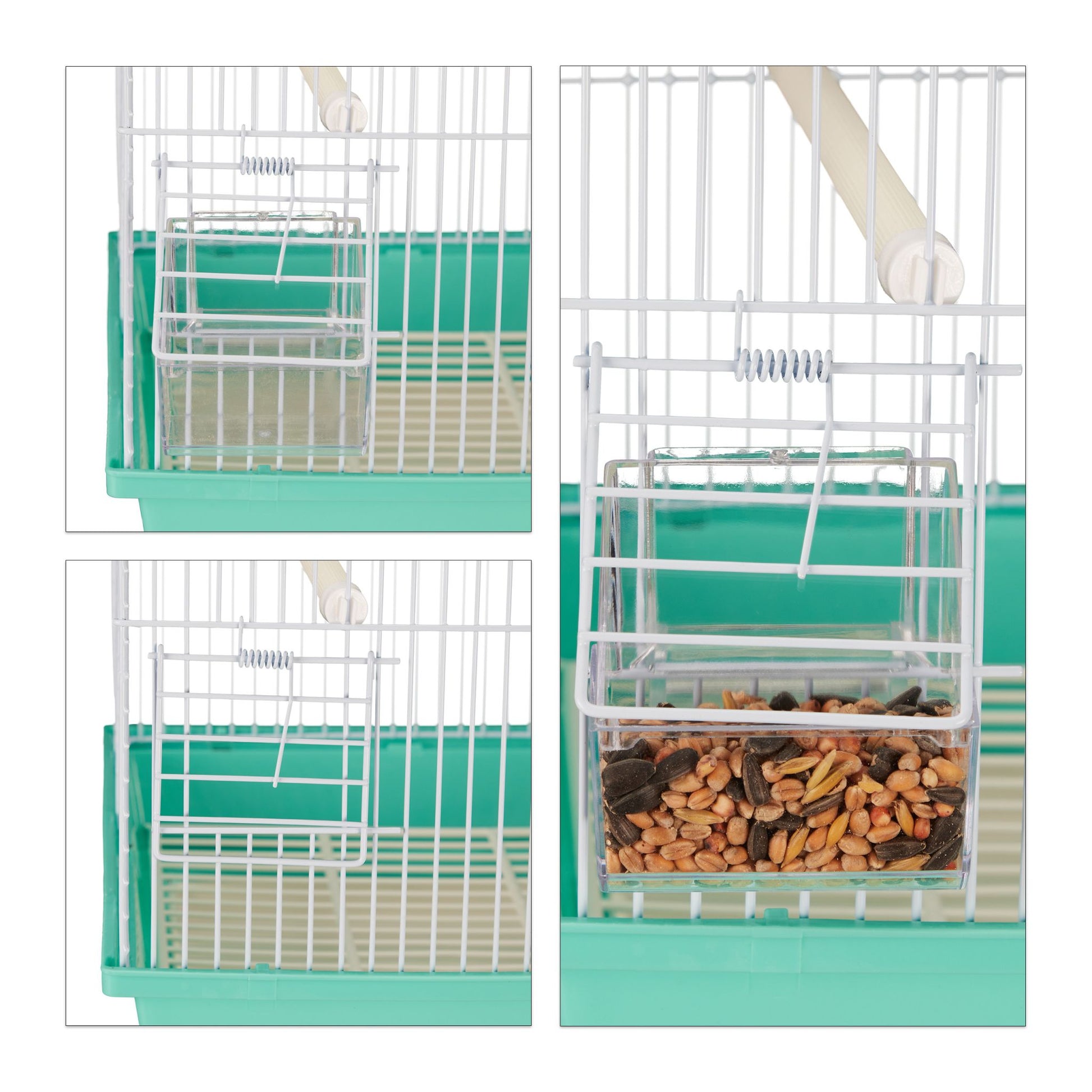 Vogelkäfig mit Spitzdach Hellblau-Türkis von Relaxdays