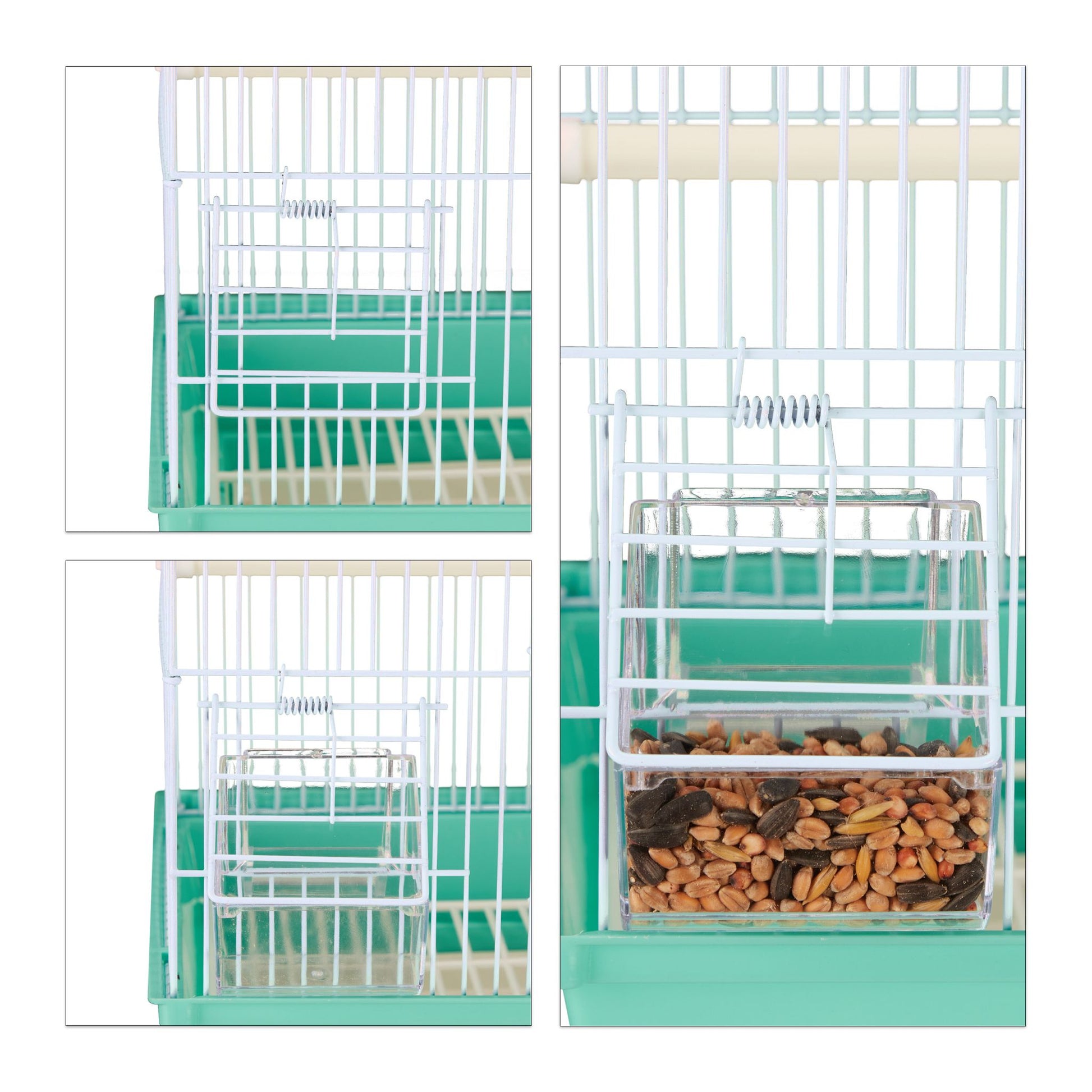 Vogelkäfig Metall Hellblau-Türkis von Relaxdays