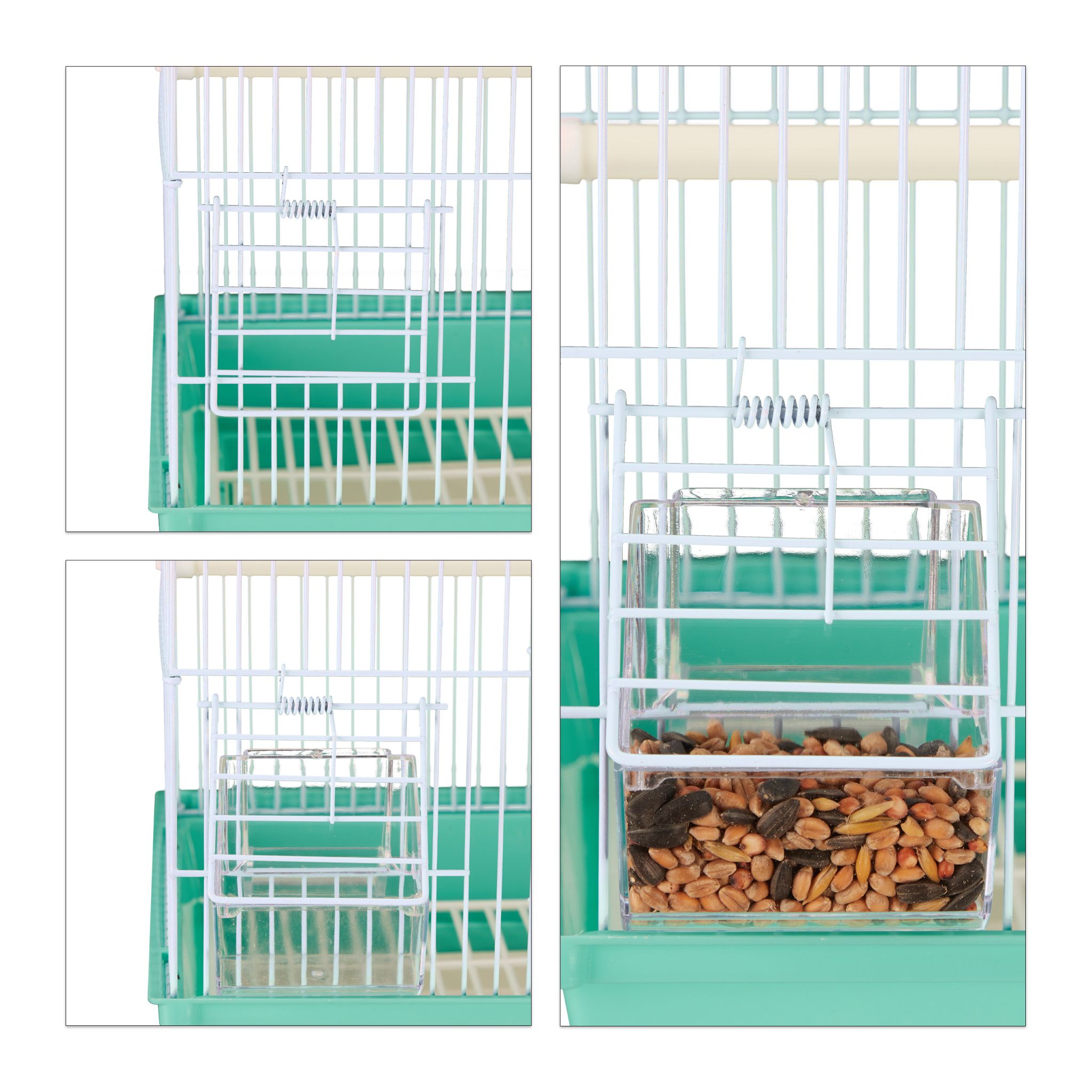Vogelkäfig Metall Hellblau-Türkis von Relaxdays