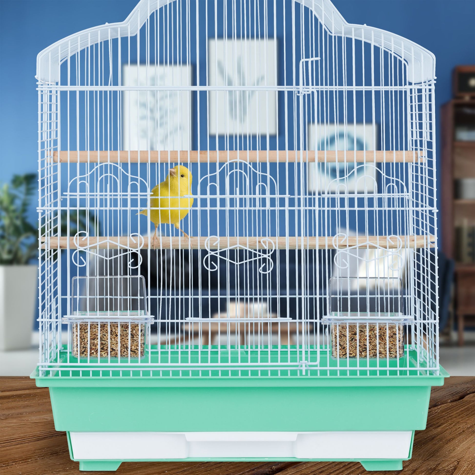 Vogelkäfig mit Zubehör Hellblau-Türkis von Relaxdays