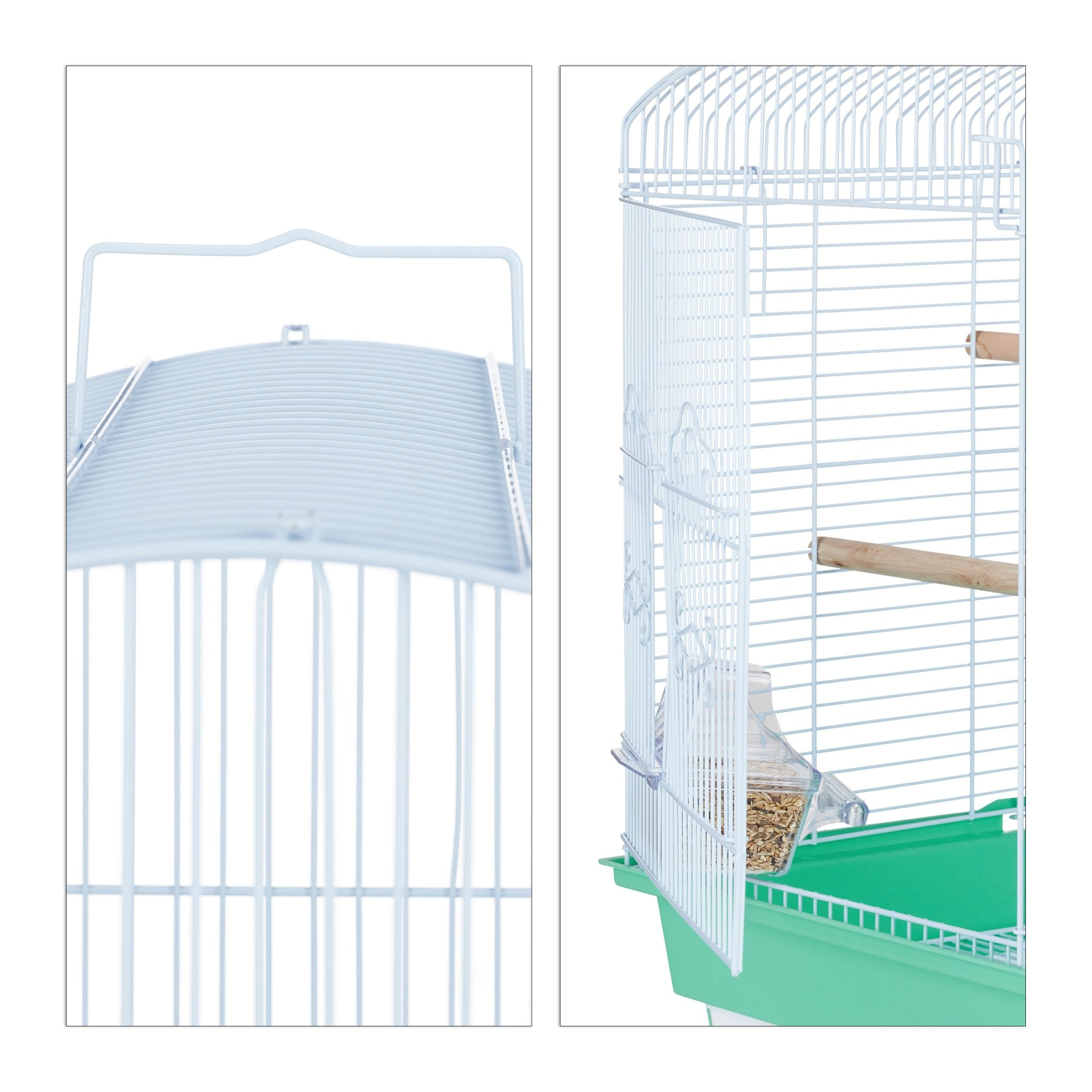 Vogelkäfig mit Zubehör Hellblau-Türkis von Relaxdays