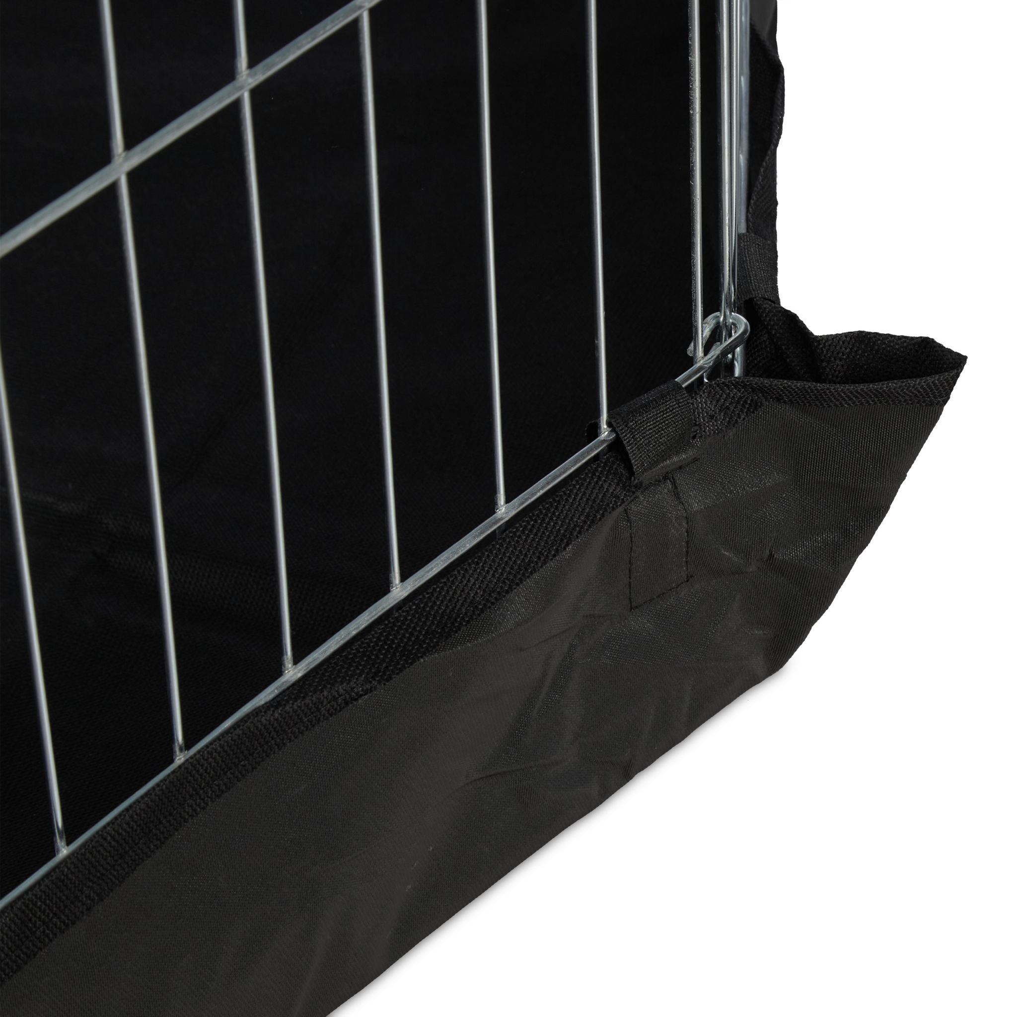 Freilaufgehege mit Abdeckung und Boden Schwarz-Silber-Türkis