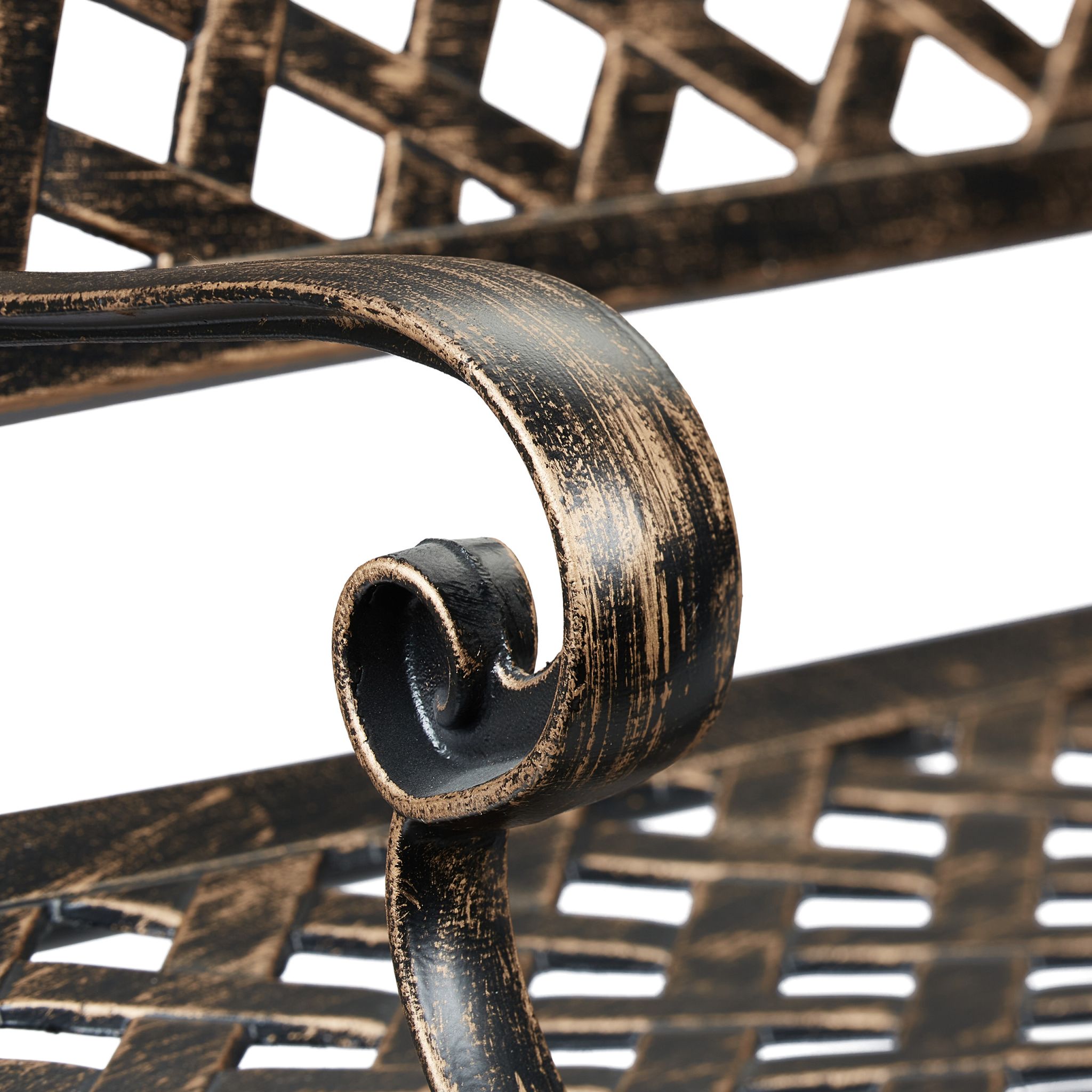 Gartenbank Metall in Schwarz-Bronze Gold-Schwarz von Relaxdays