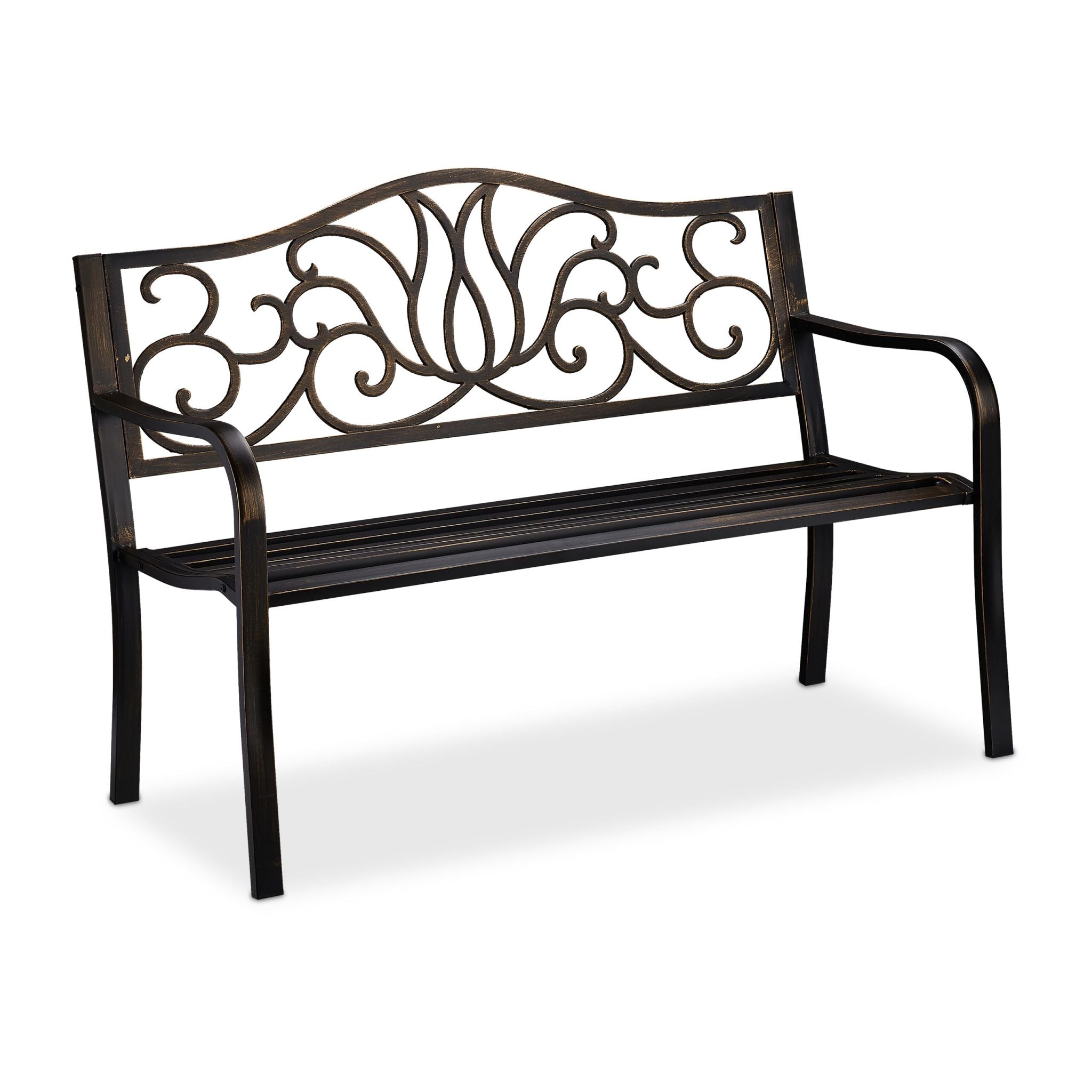 Gartenbank Antik Braun-Gold von Relaxdays