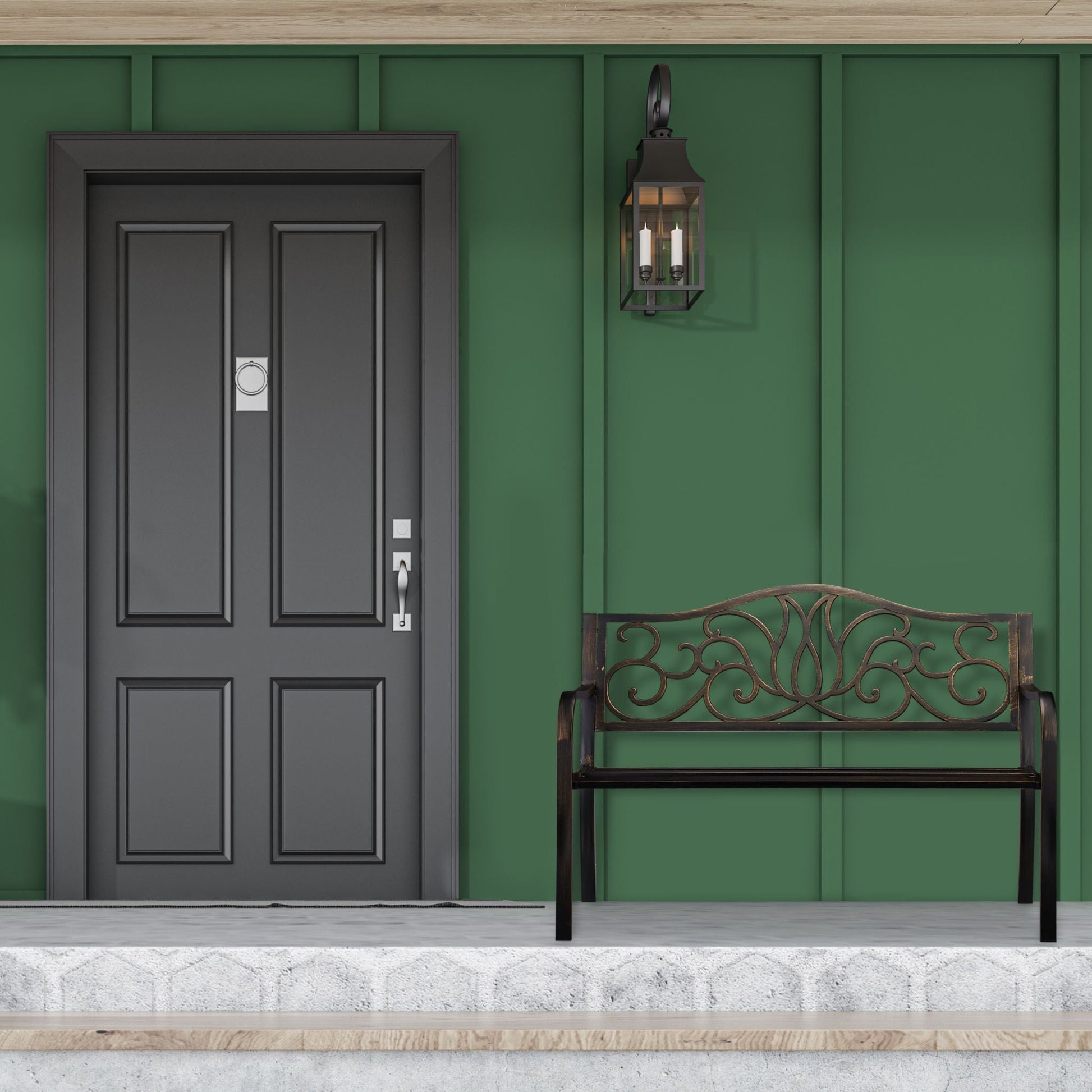 Gartenbank Antik Braun-Gold von Relaxdays