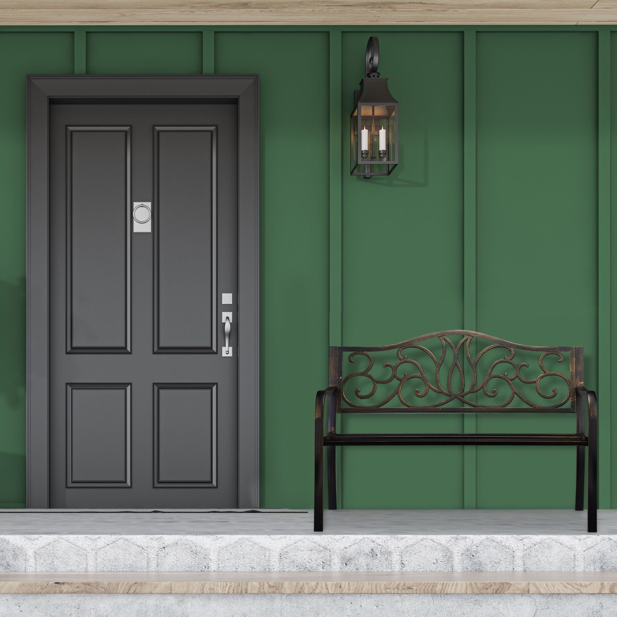 Gartenbank Antik Braun-Gold von Relaxdays