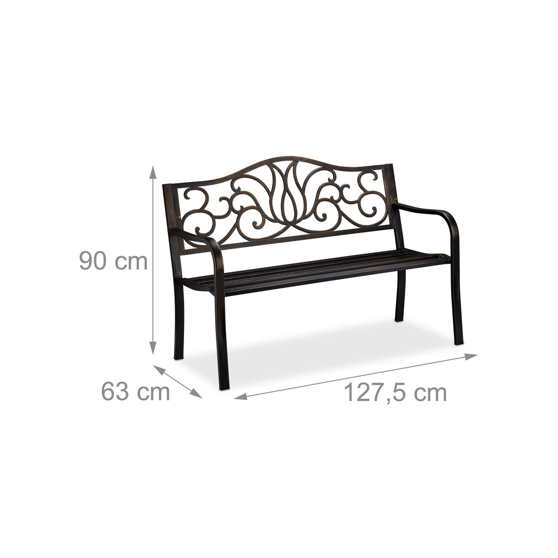 Gartenbank Antik Braun-Gold von Relaxdays