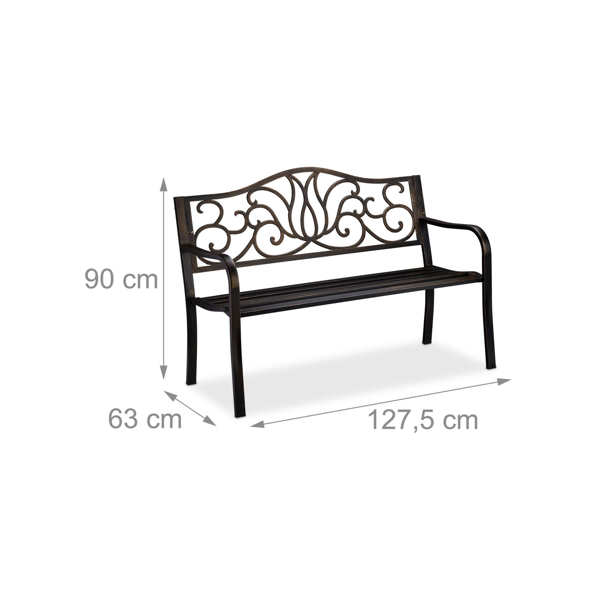 Gartenbank Antik Braun-Gold von Relaxdays