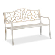 Gartenbank Antik Weiss-Gold von Relaxdays