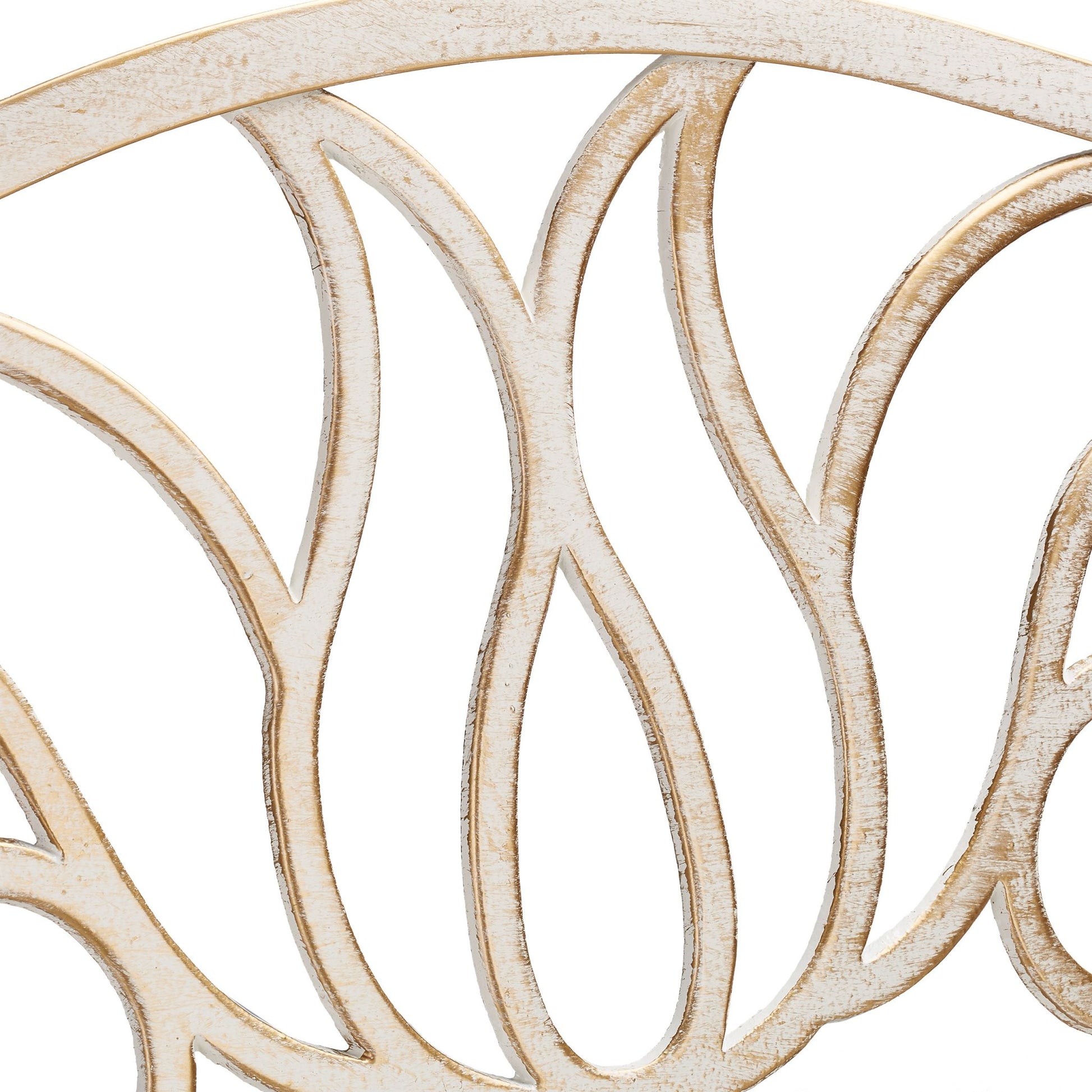 Gartenbank Antik Weiss-Gold von Relaxdays