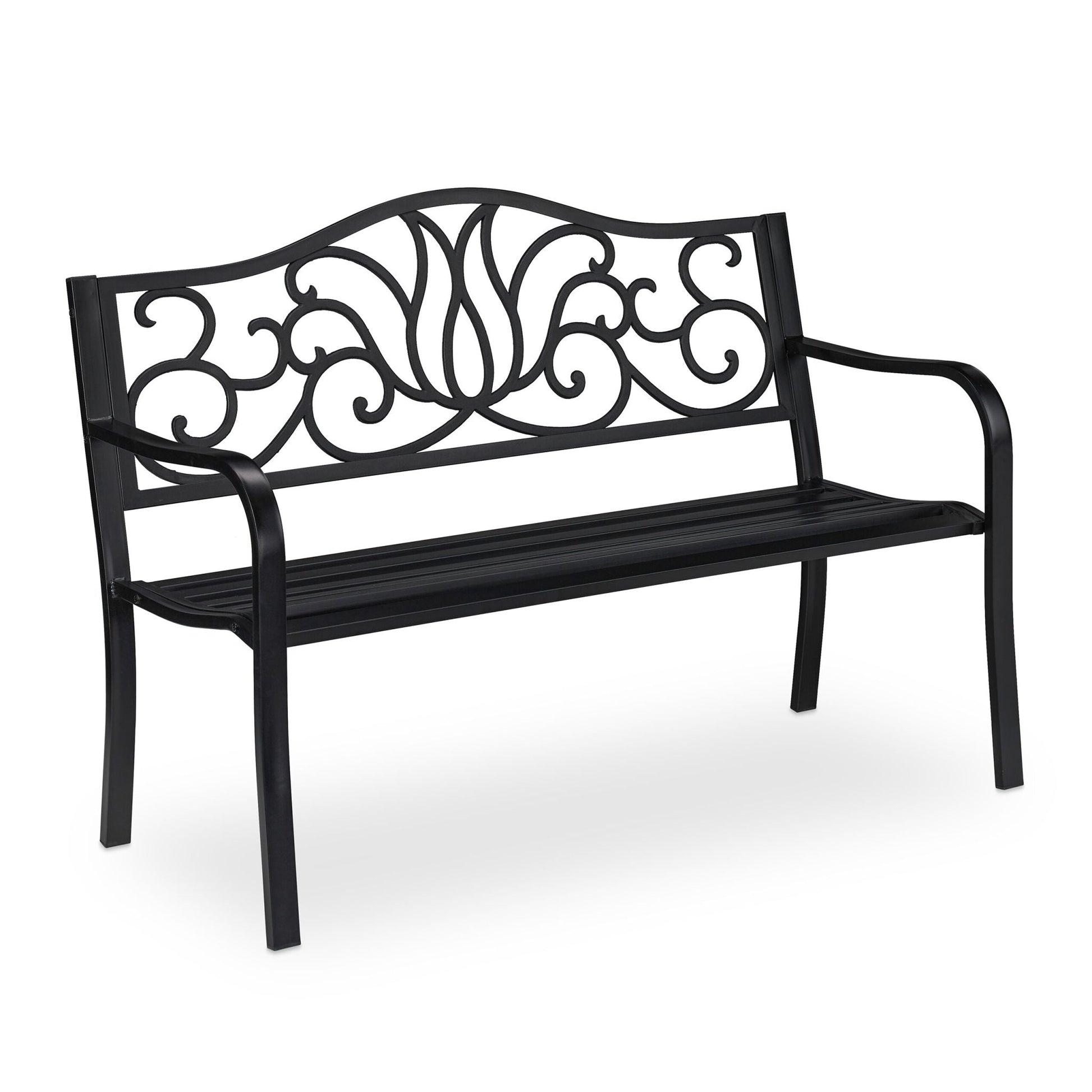 Gartenbank Antik Schwarz von Relaxdays