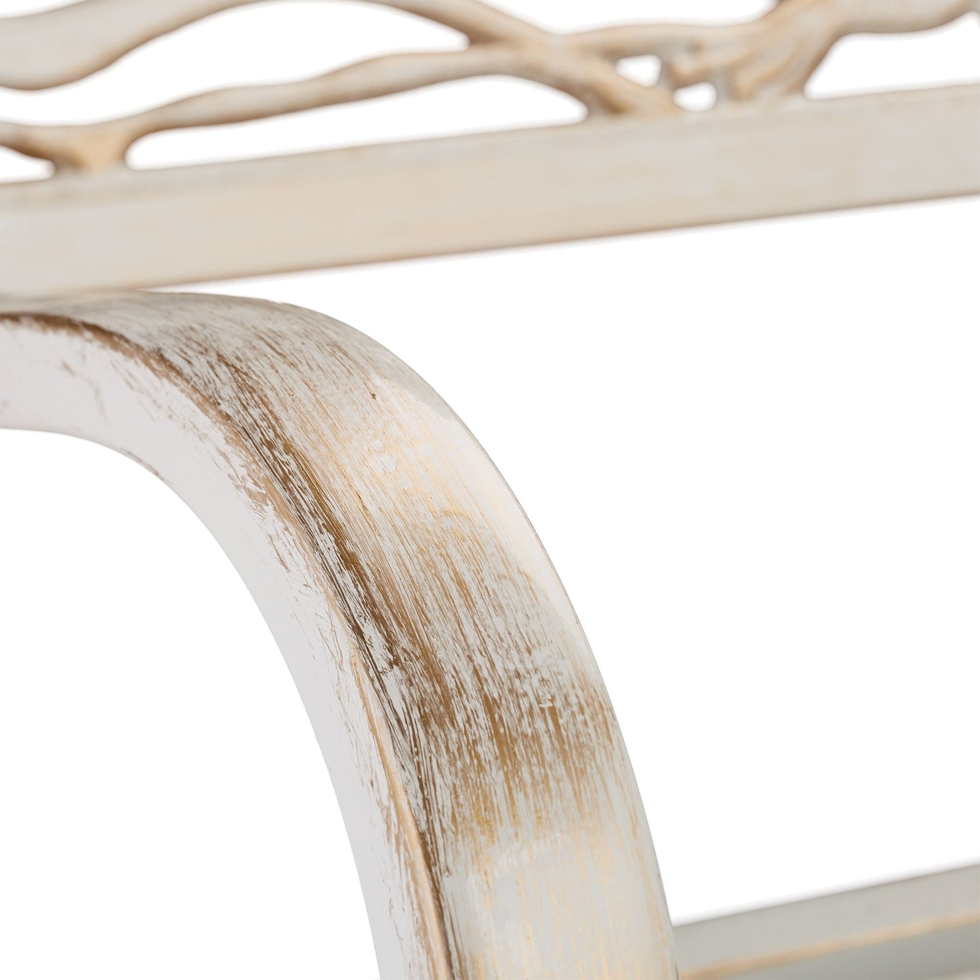 Gartenbank Vögel Design Weiss-Gold von Relaxdays