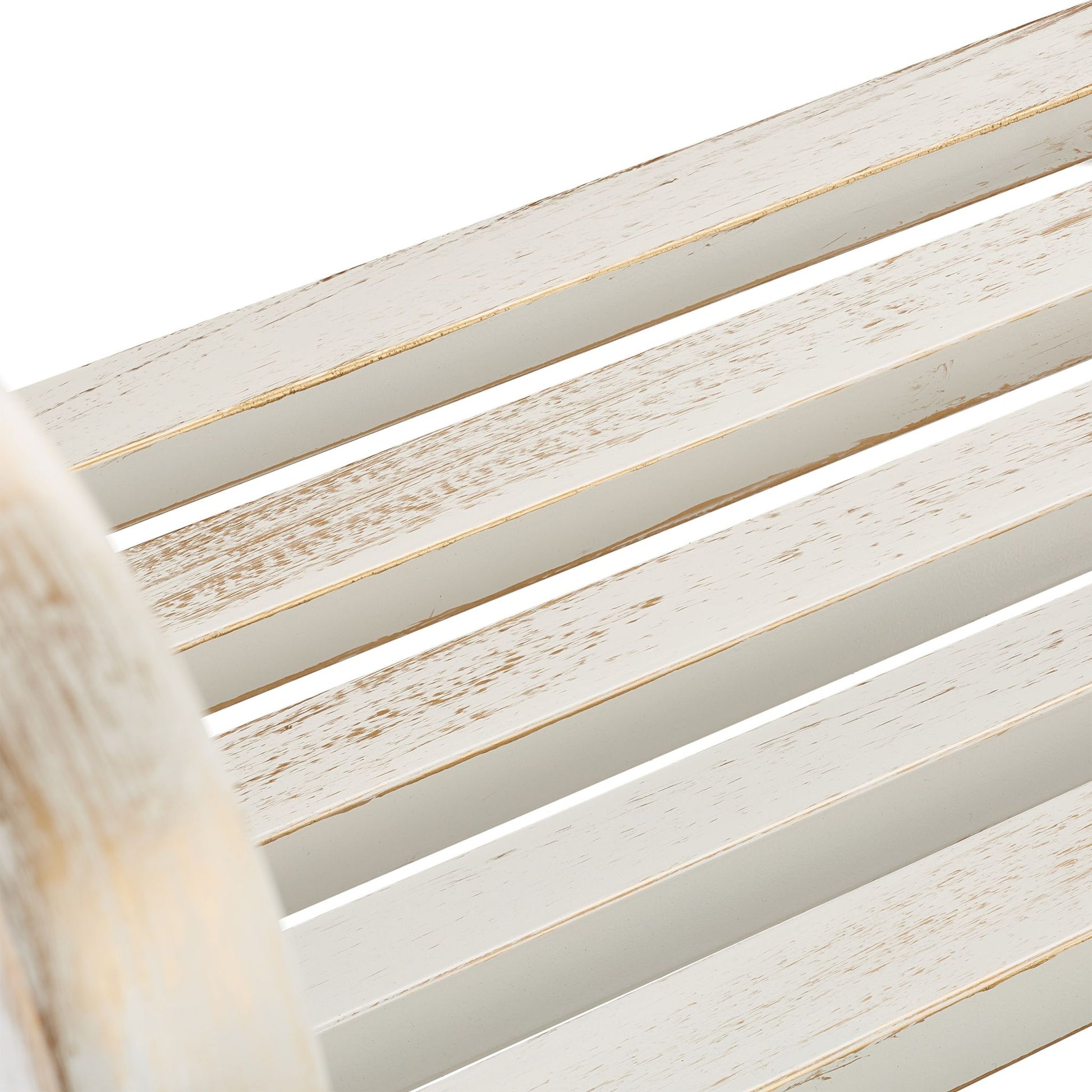 Gartenbank Vögel Design Weiss-Gold von Relaxdays