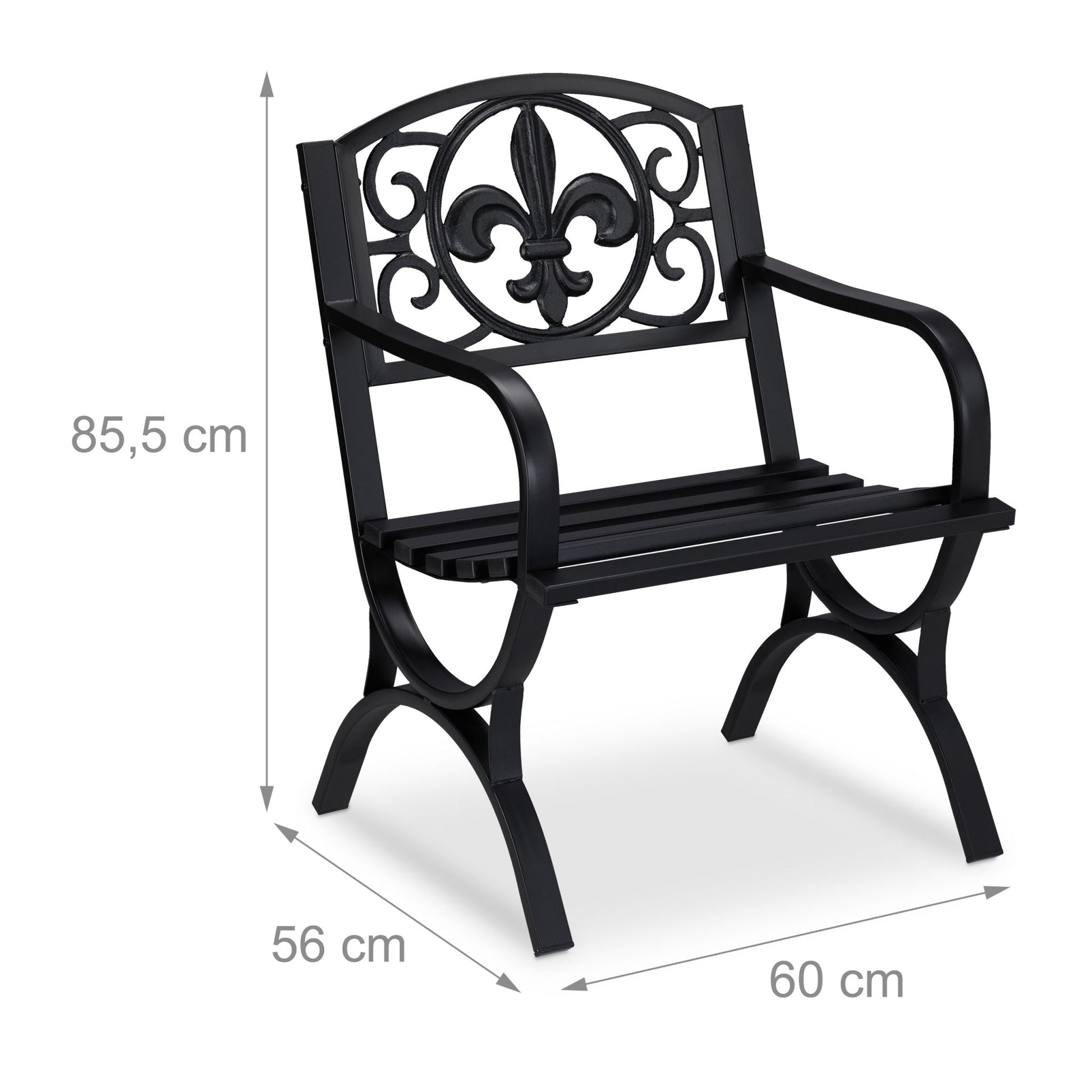 Gartenstuhl Metall antik Schwarz von Relaxdays