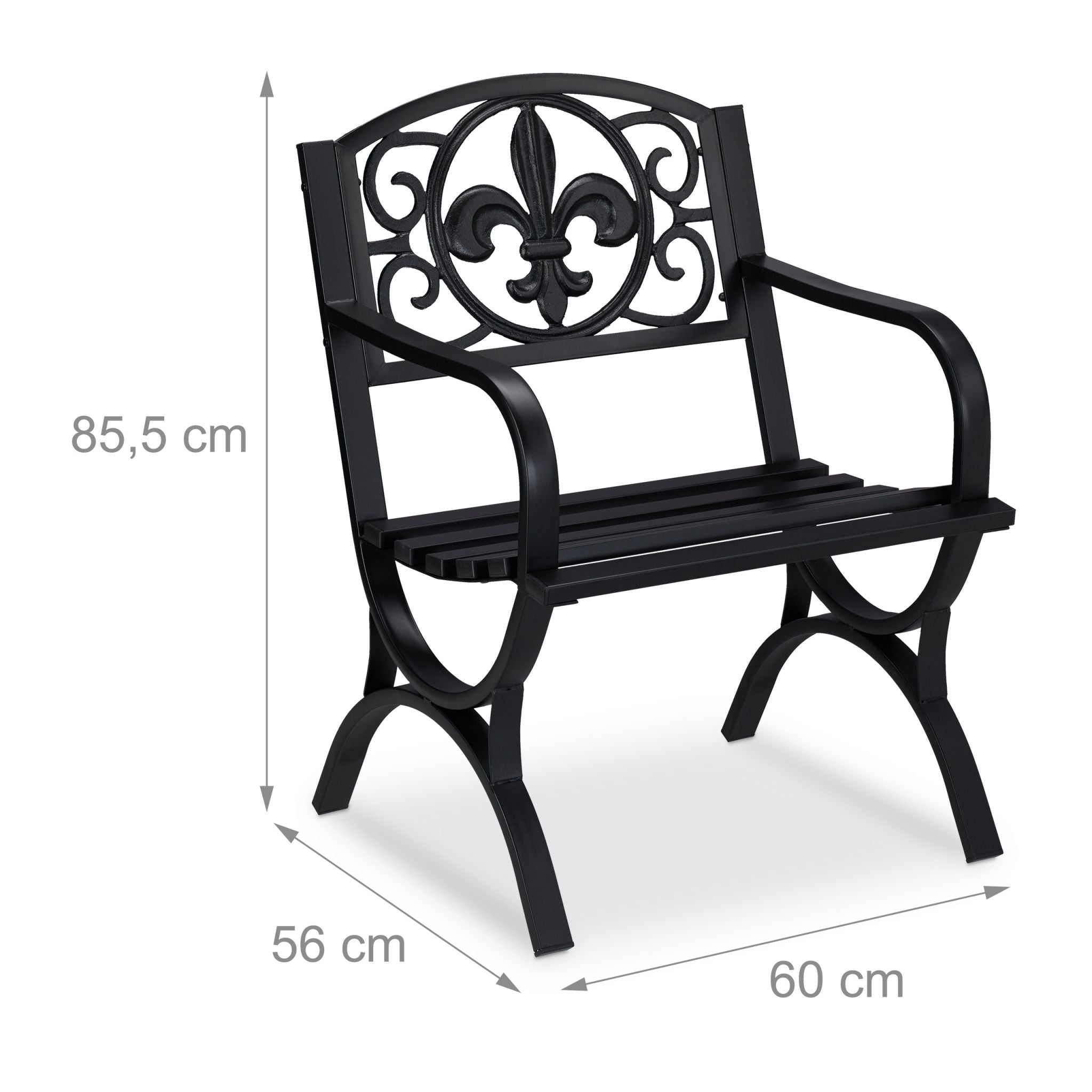 Gartenstuhl Metall antik Schwarz von Relaxdays