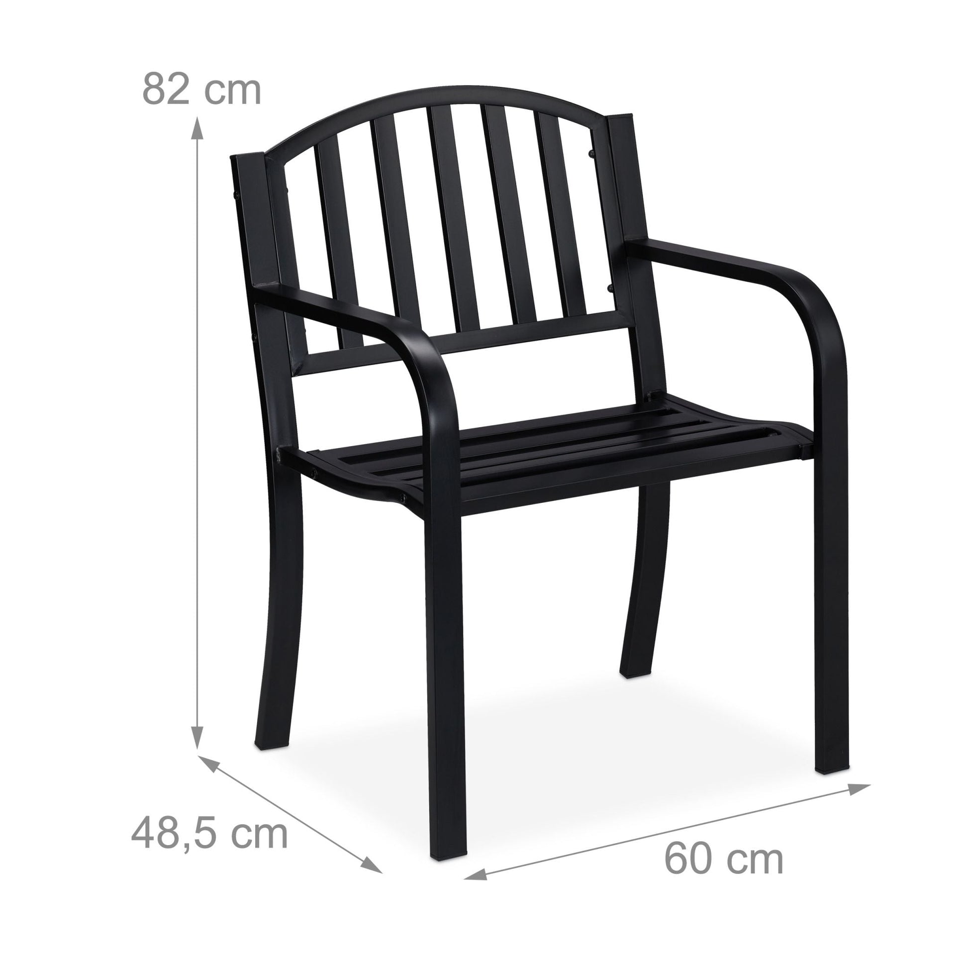 Gartenstuhl Metall Schwarz von Relaxdays
