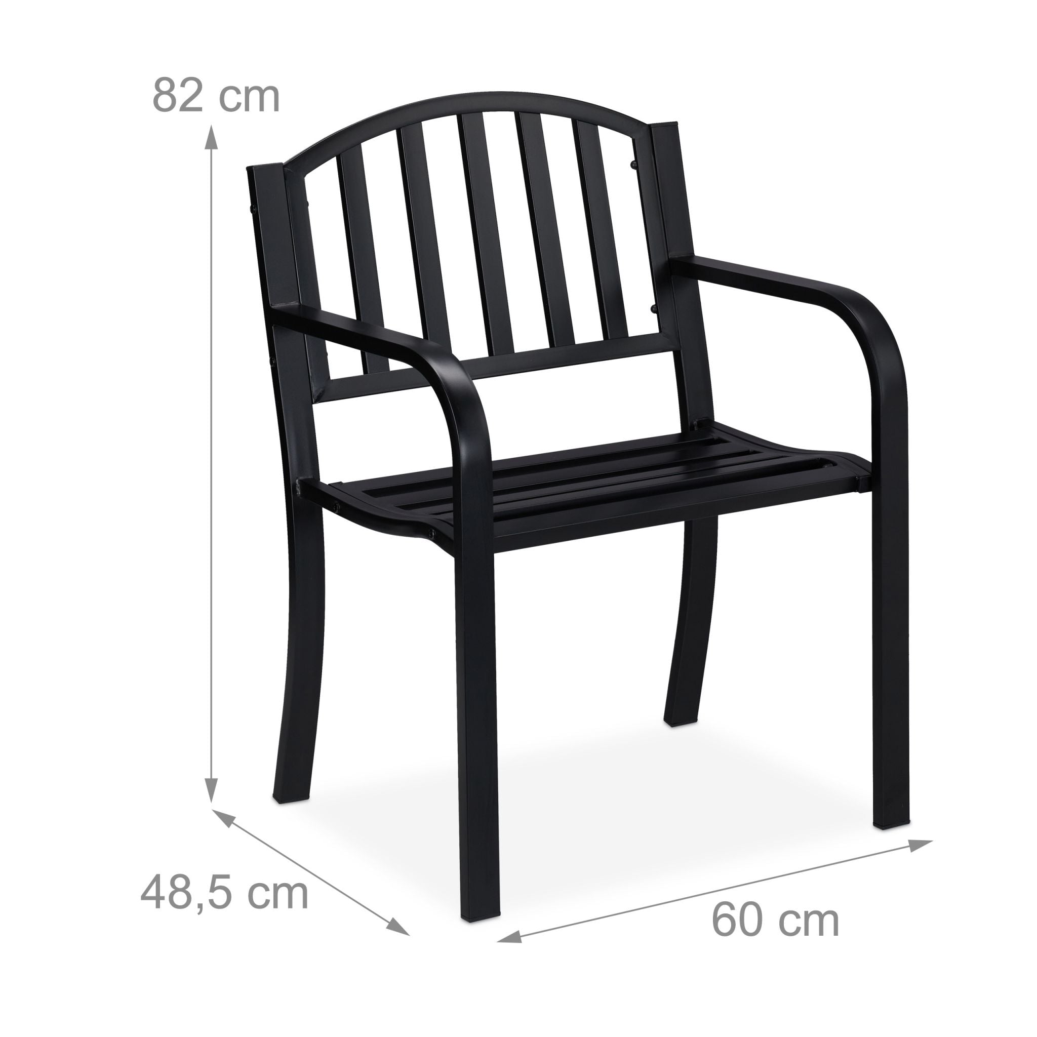 Gartenstuhl Metall Schwarz von Relaxdays