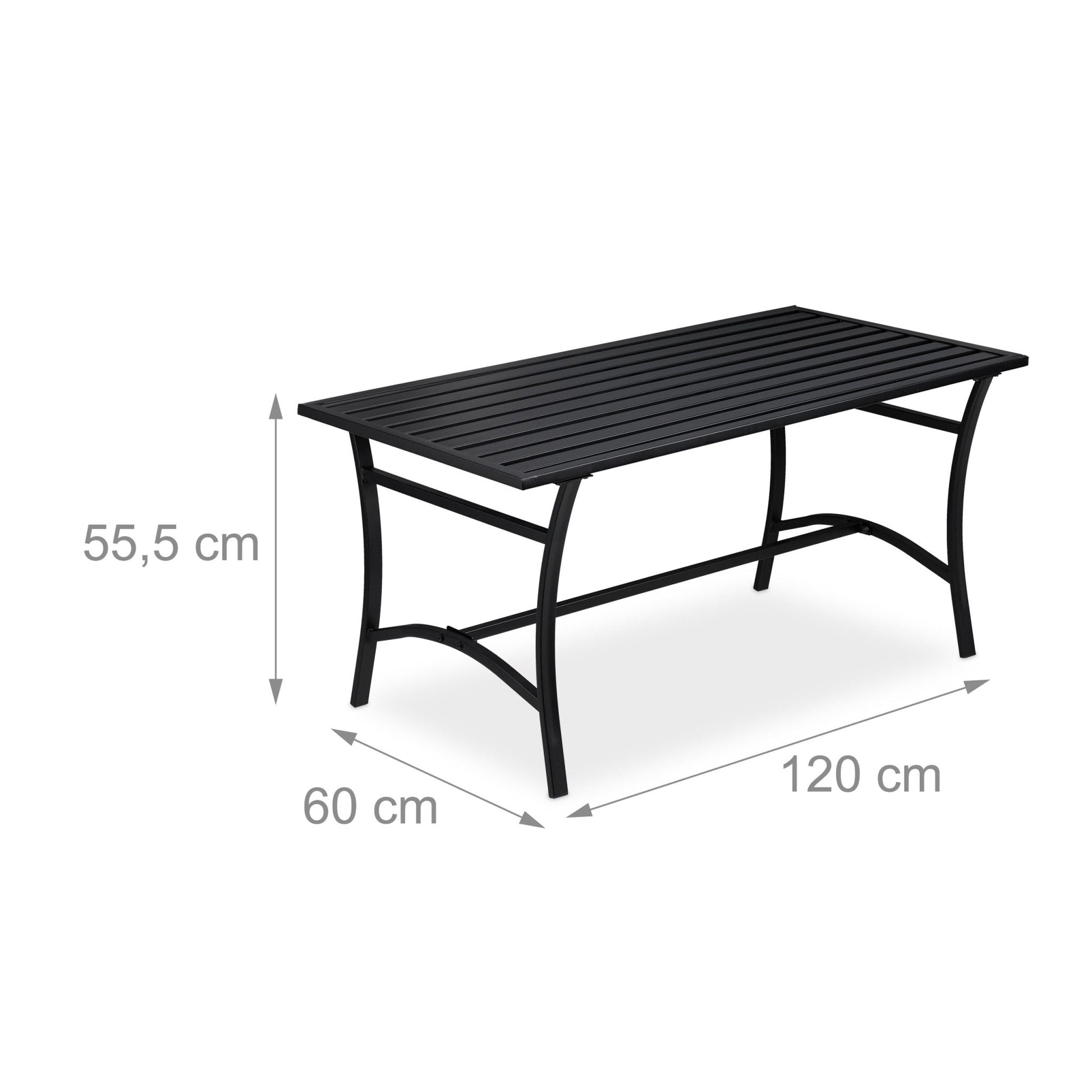 Gartentisch rechteckig schwarz Schwarz von Relaxdays