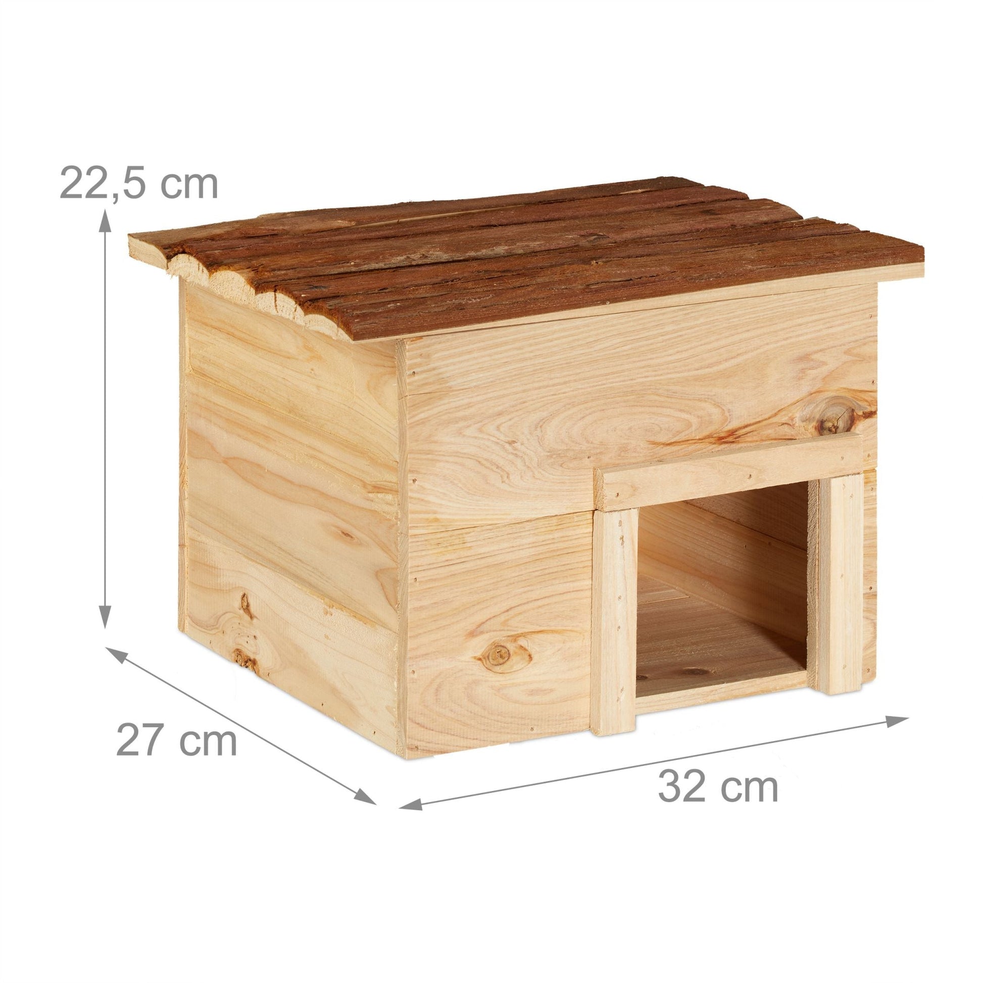 Igelhaus Holz Braun-Hellbraun von Relaxdays