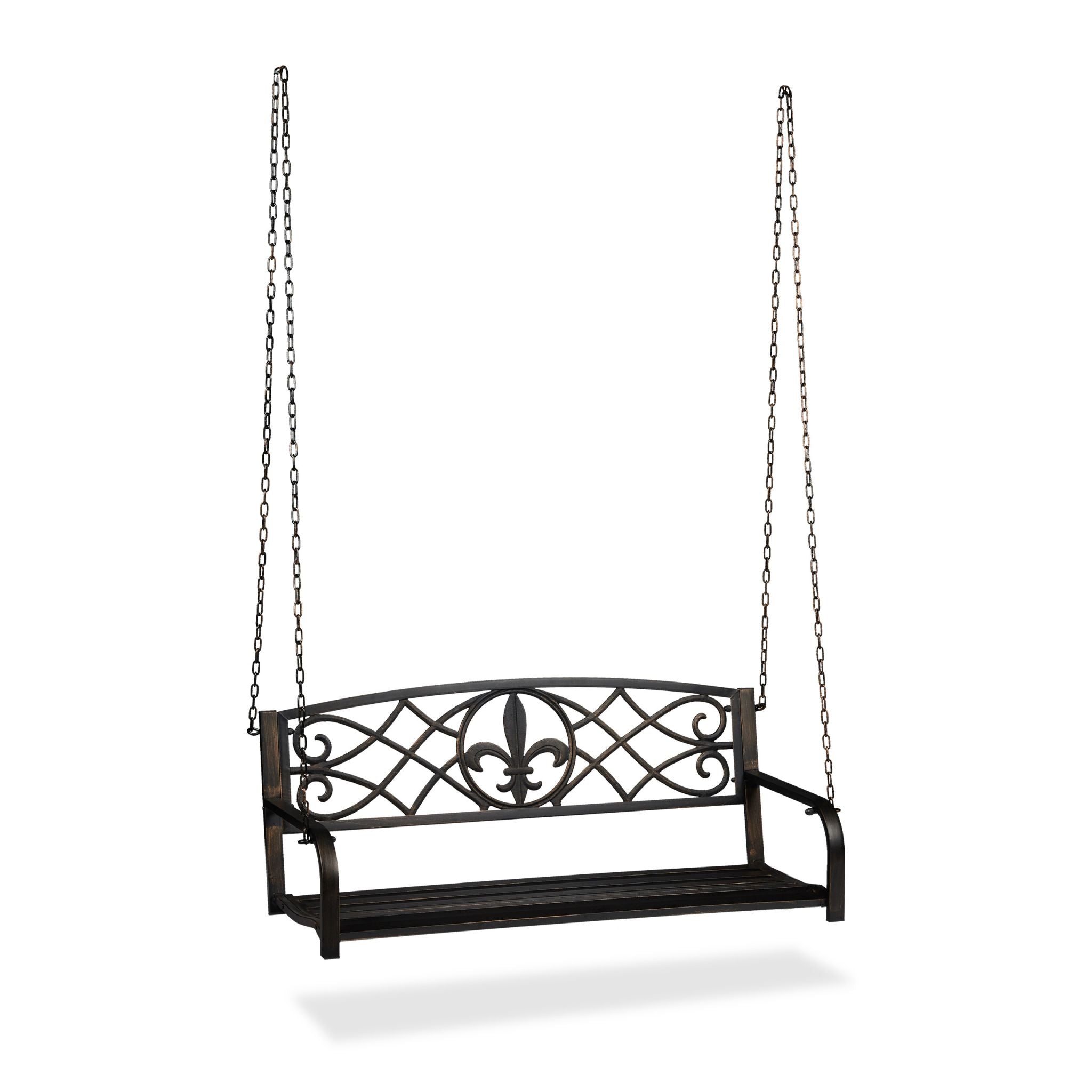 Hängebank Metall Gold-Schwarz von Relaxdays