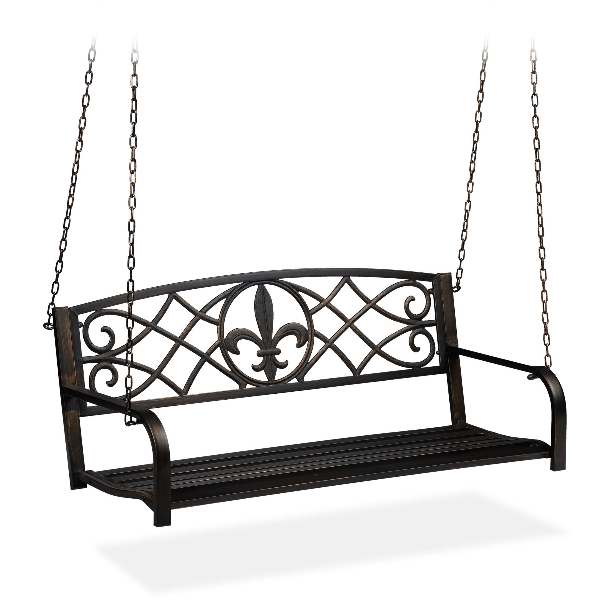 Hängebank Metall Gold-Schwarz von Relaxdays