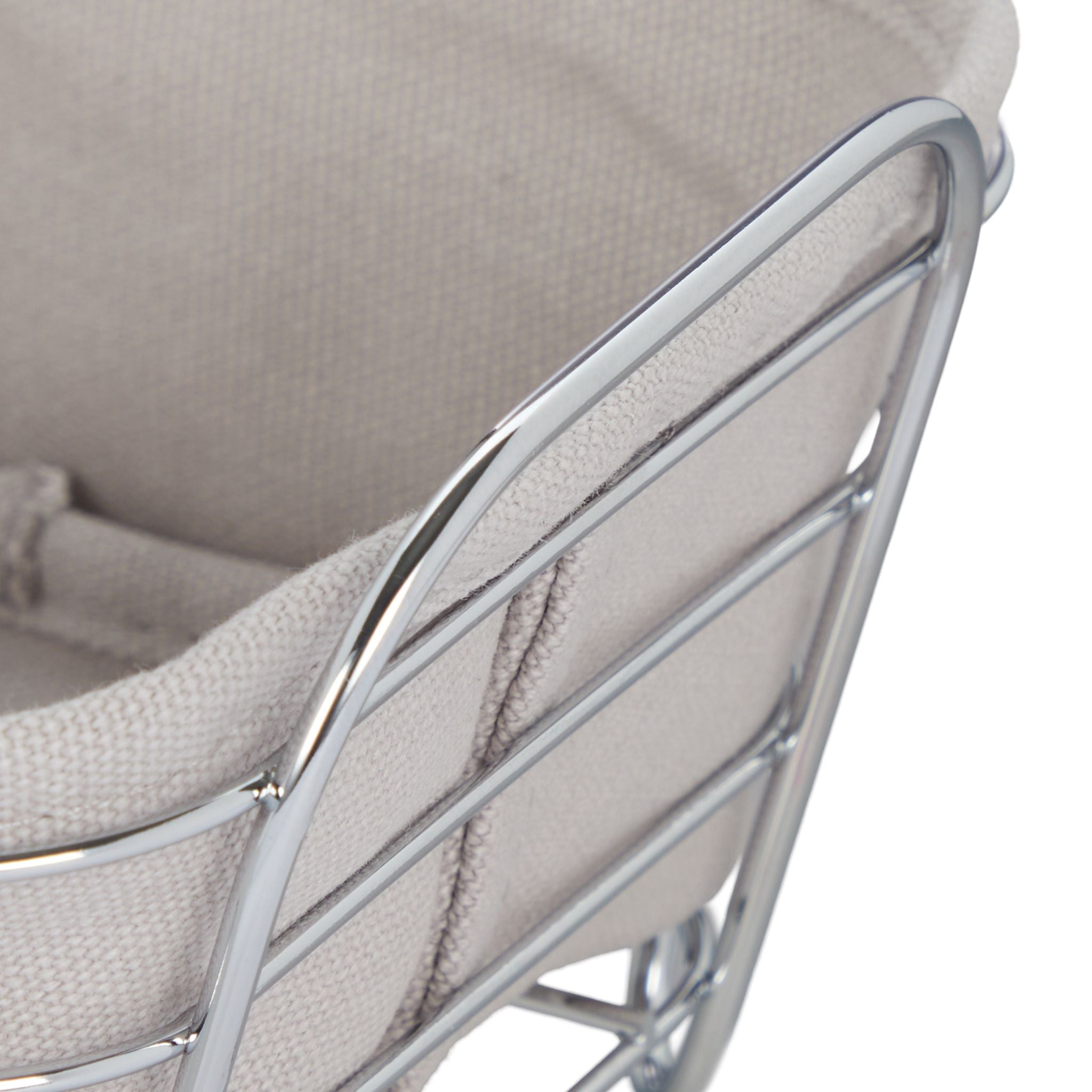 Brotkorb Metall mit Stoffeinsatz Weiss-Grau von Relaxdays