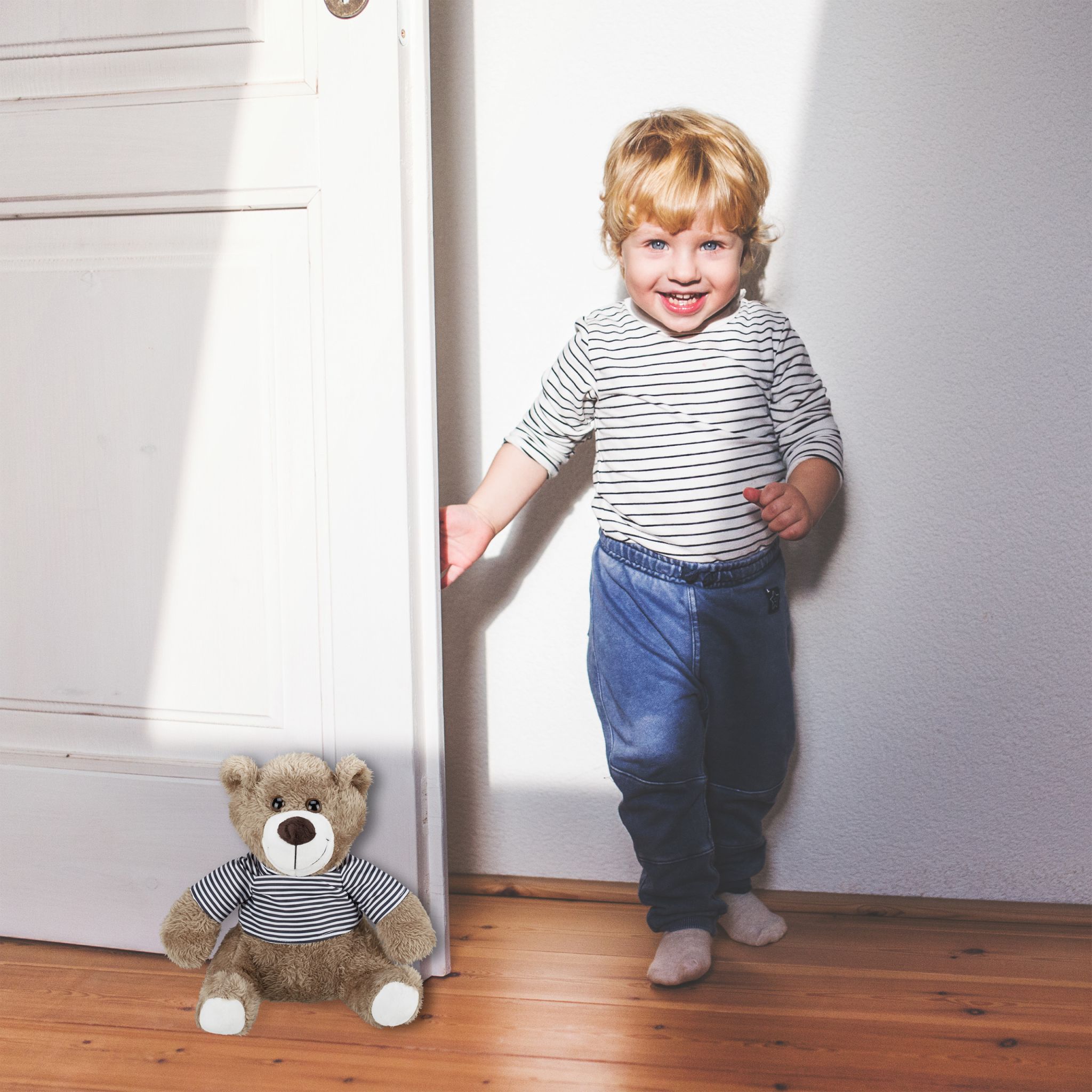 Türstopper Teddybär Weiss-Hellbraun-Schwarz von Relaxdays