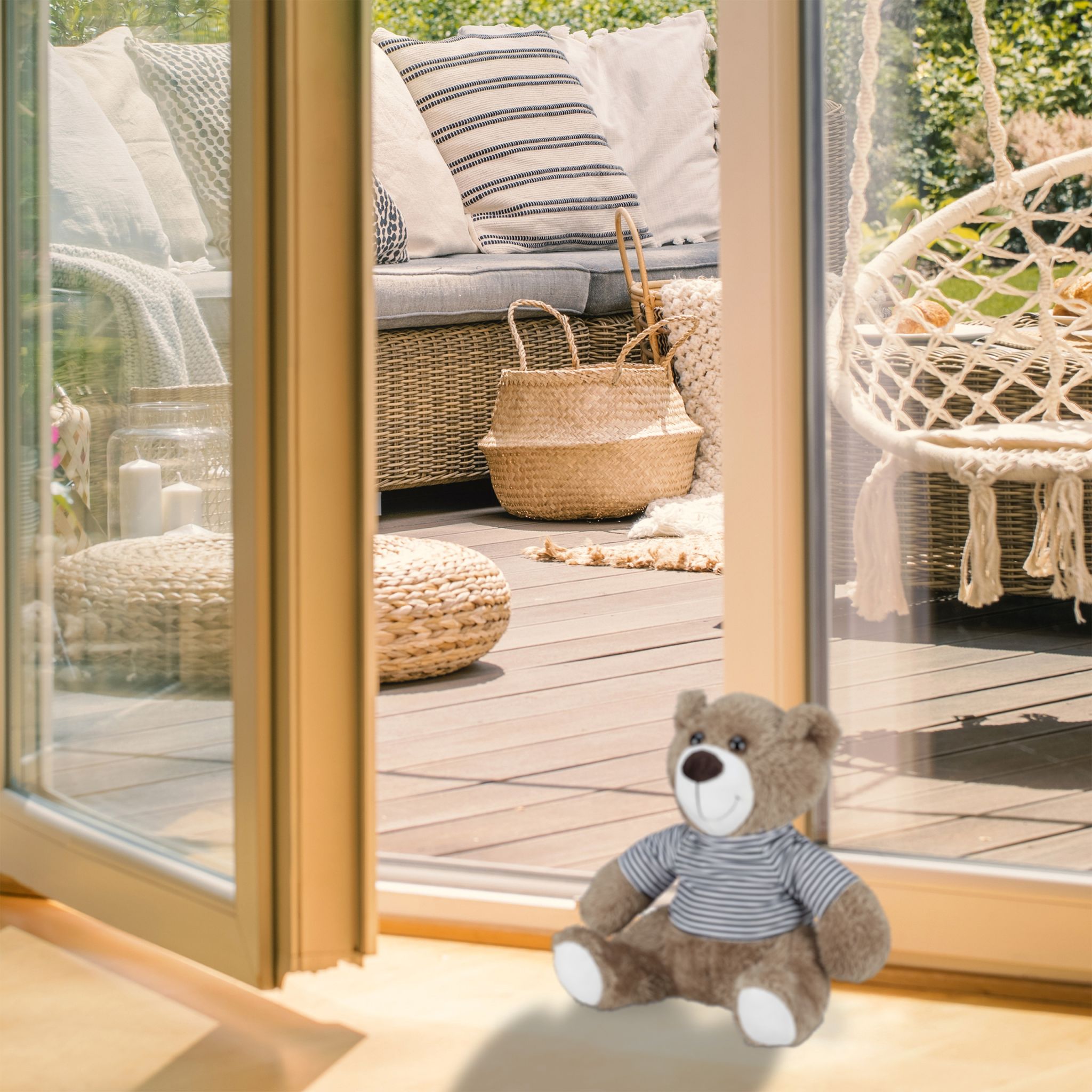 Türstopper Teddybär Weiss-Hellbraun-Schwarz von Relaxdays
