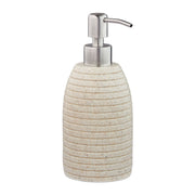 Seifenspender Edelstahlpumpe Rillen Beige-Silber
