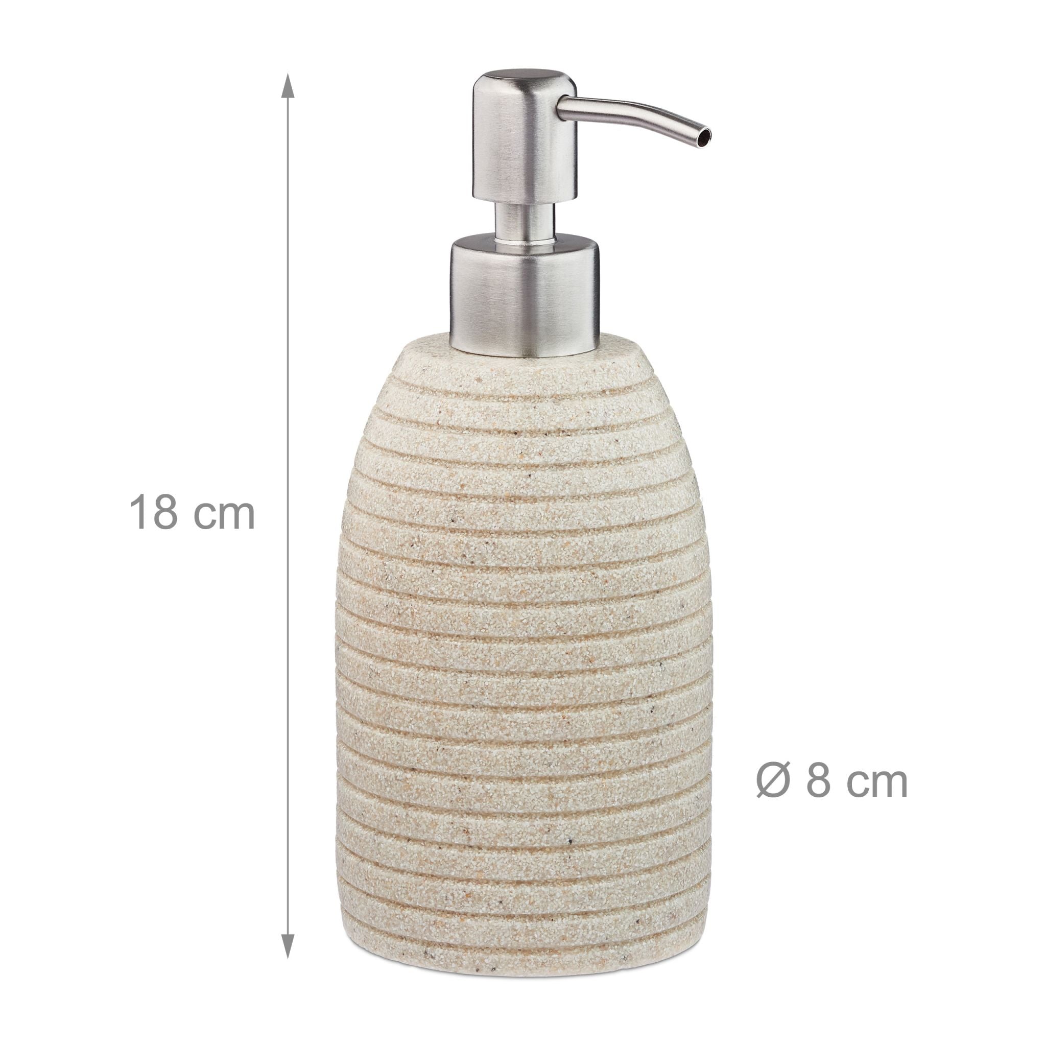 Seifenspender Edelstahlpumpe Rillen Beige-Silber