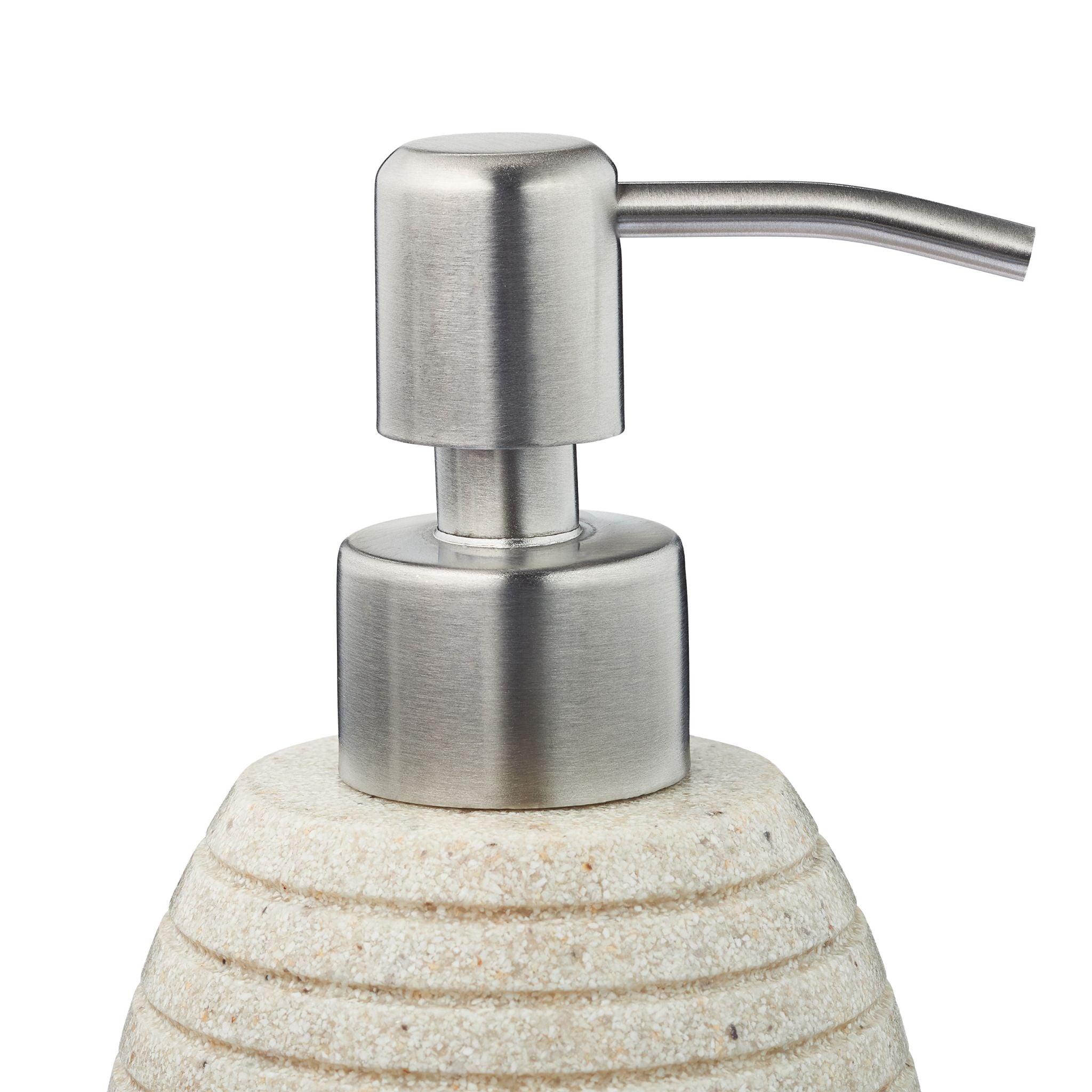 Seifenspender Edelstahlpumpe Rillen Beige-Silber
