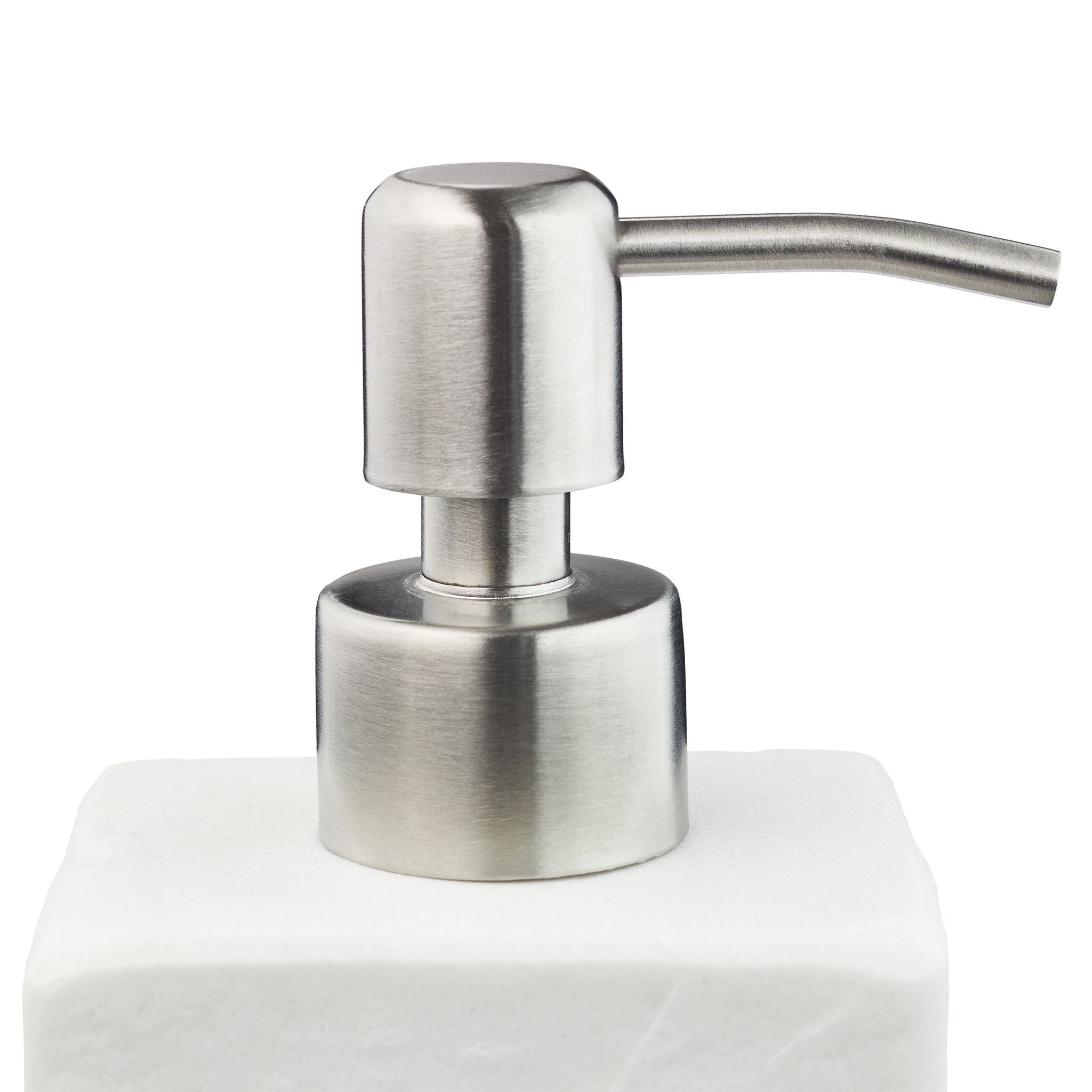 Seifenspender Steinoptik eckig Weiss-Silber