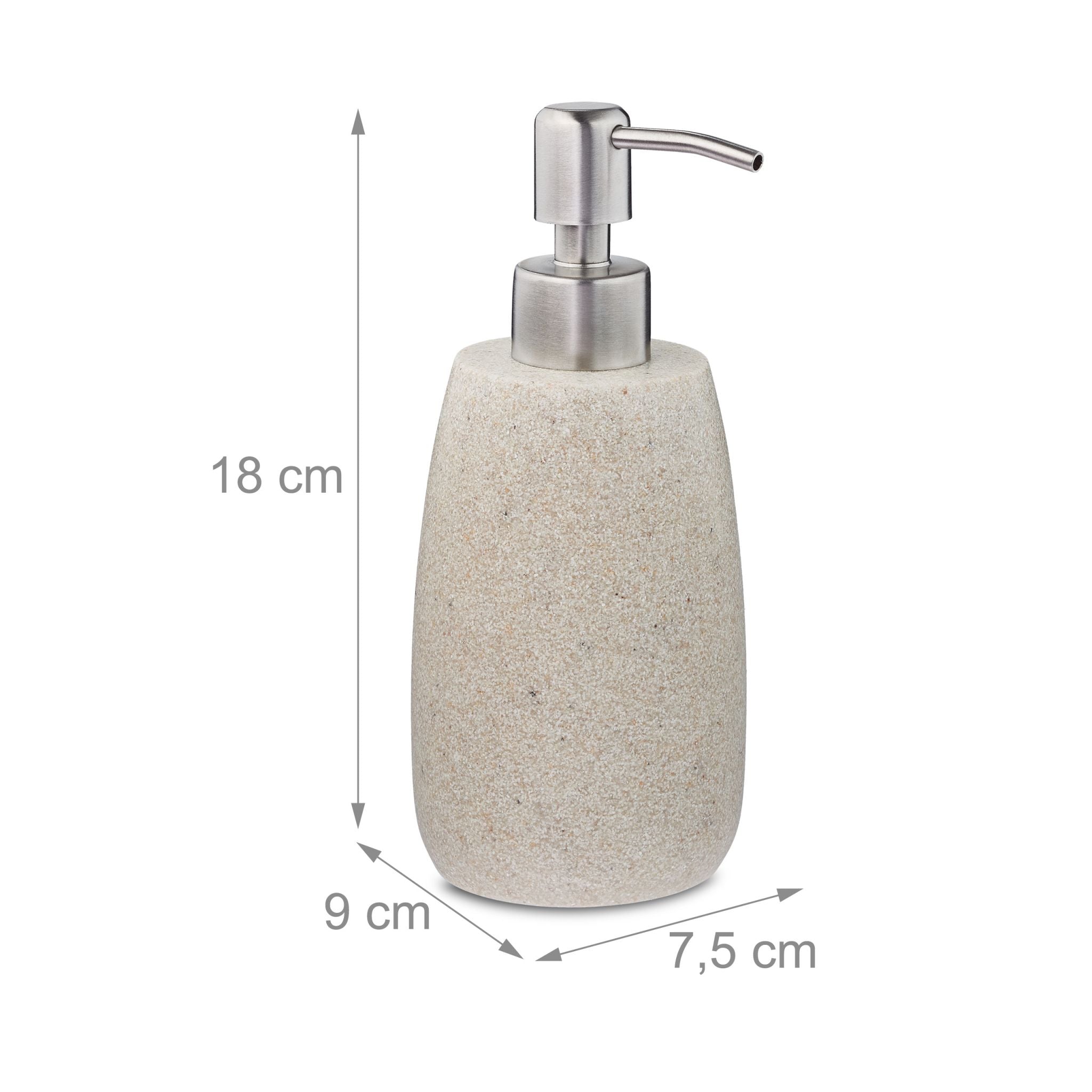 Seifenspender Edelstahlpumpe klassisch Creme-Silber