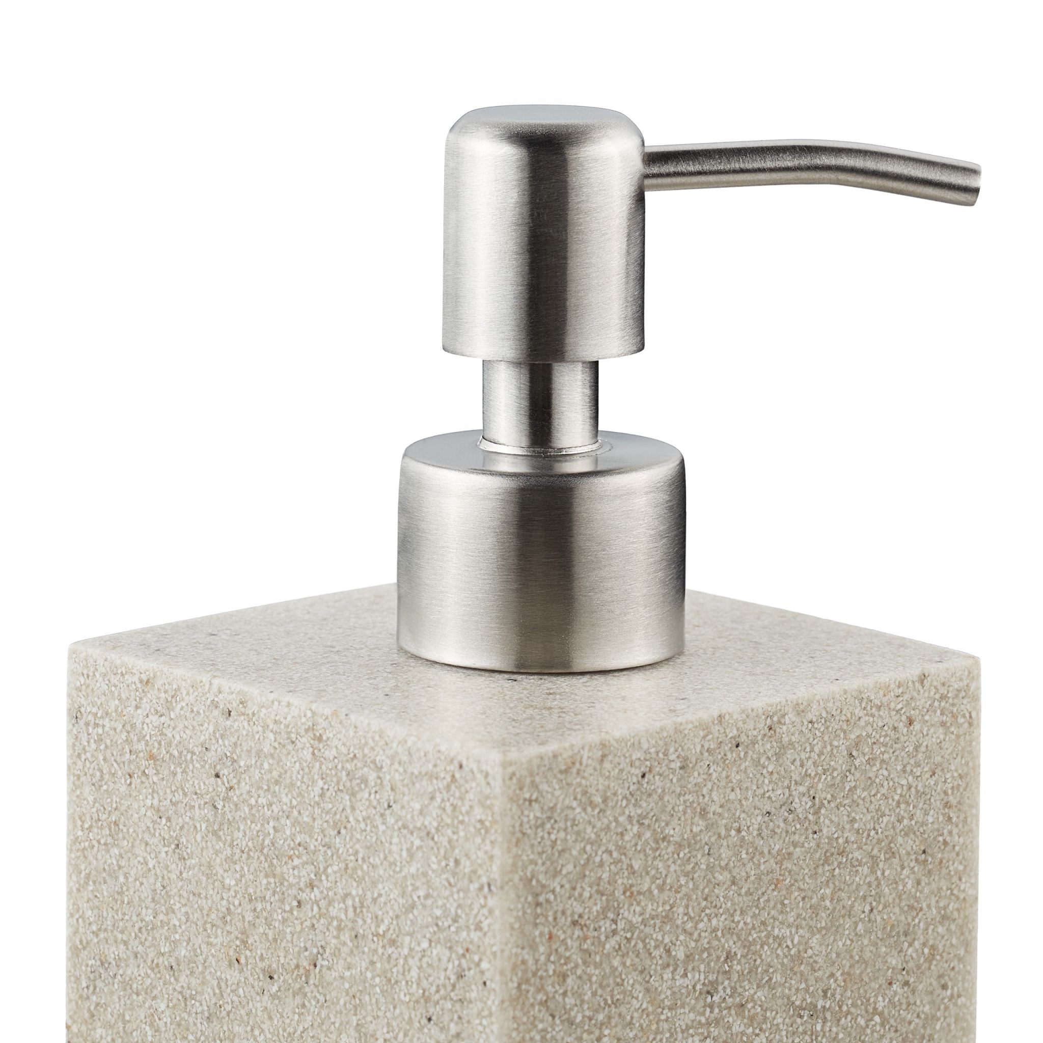 Seifenspender Edelstahlpumpe eckig Creme-Silber