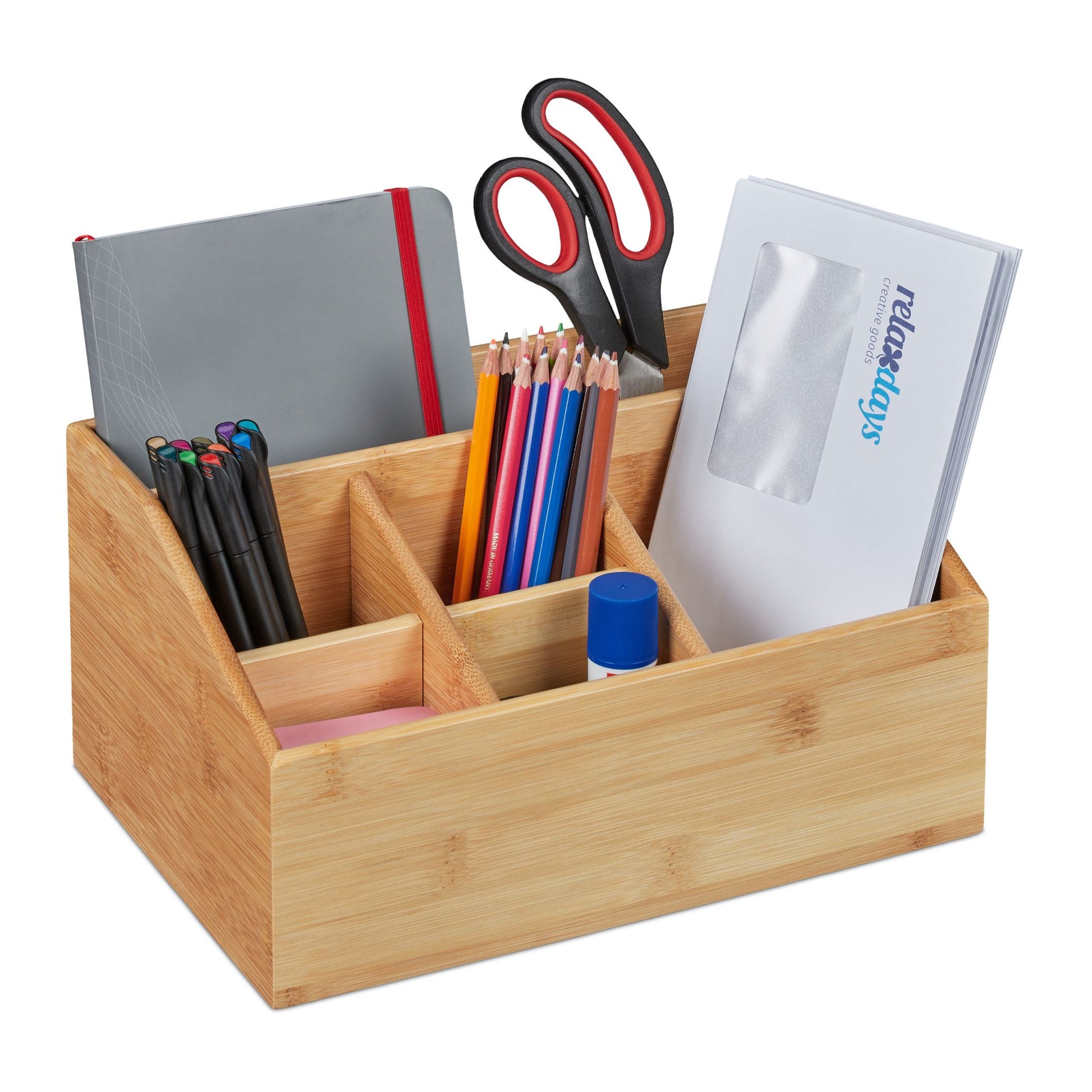 Schreibtisch Organizer Bambus Hellbraun von Relaxdays