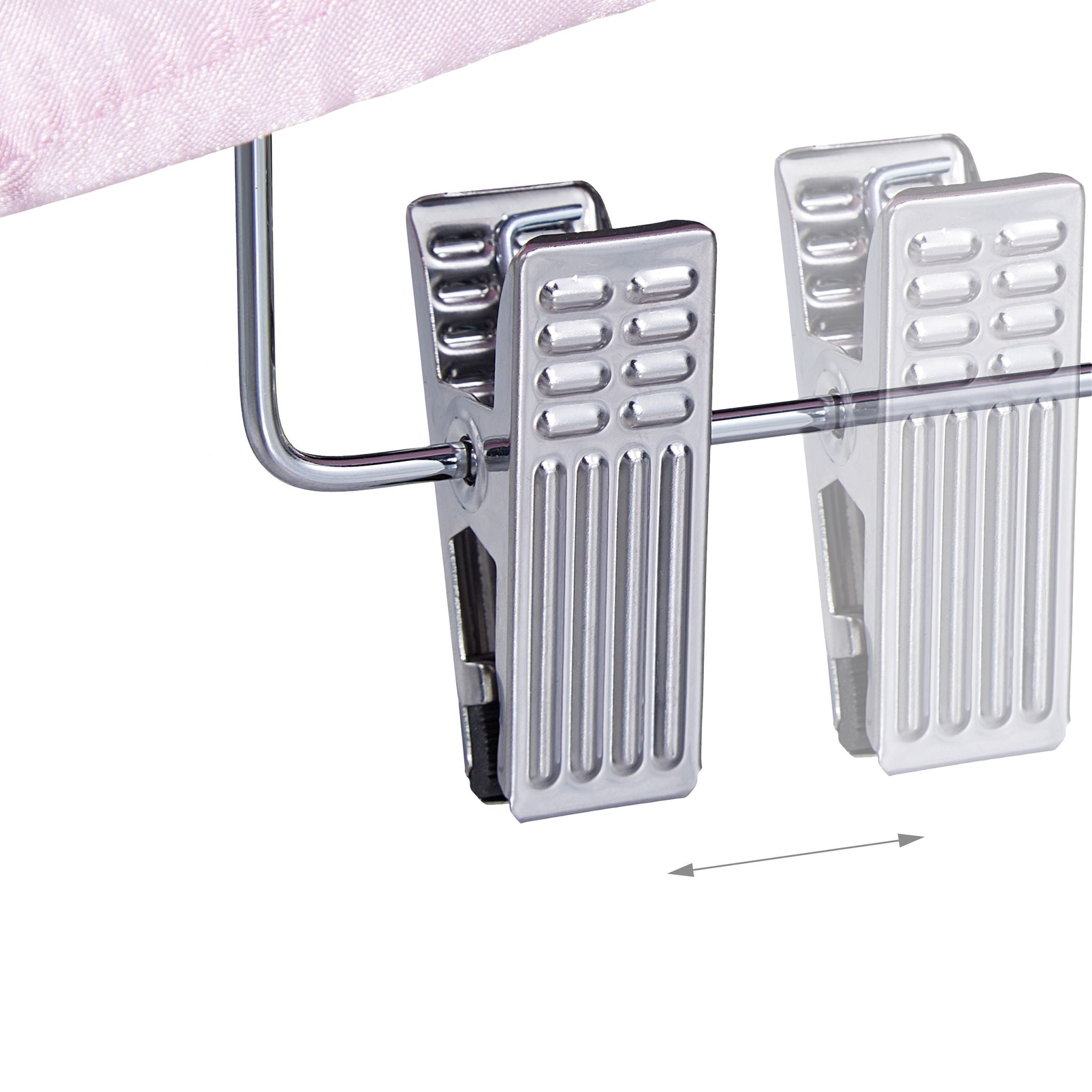 Satin Kleiderbügel mit Klammern Rosa-Silber von Relaxdays