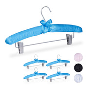 Satin Kleiderbügel mit Klammern Hellblau-Silber von Relaxdays