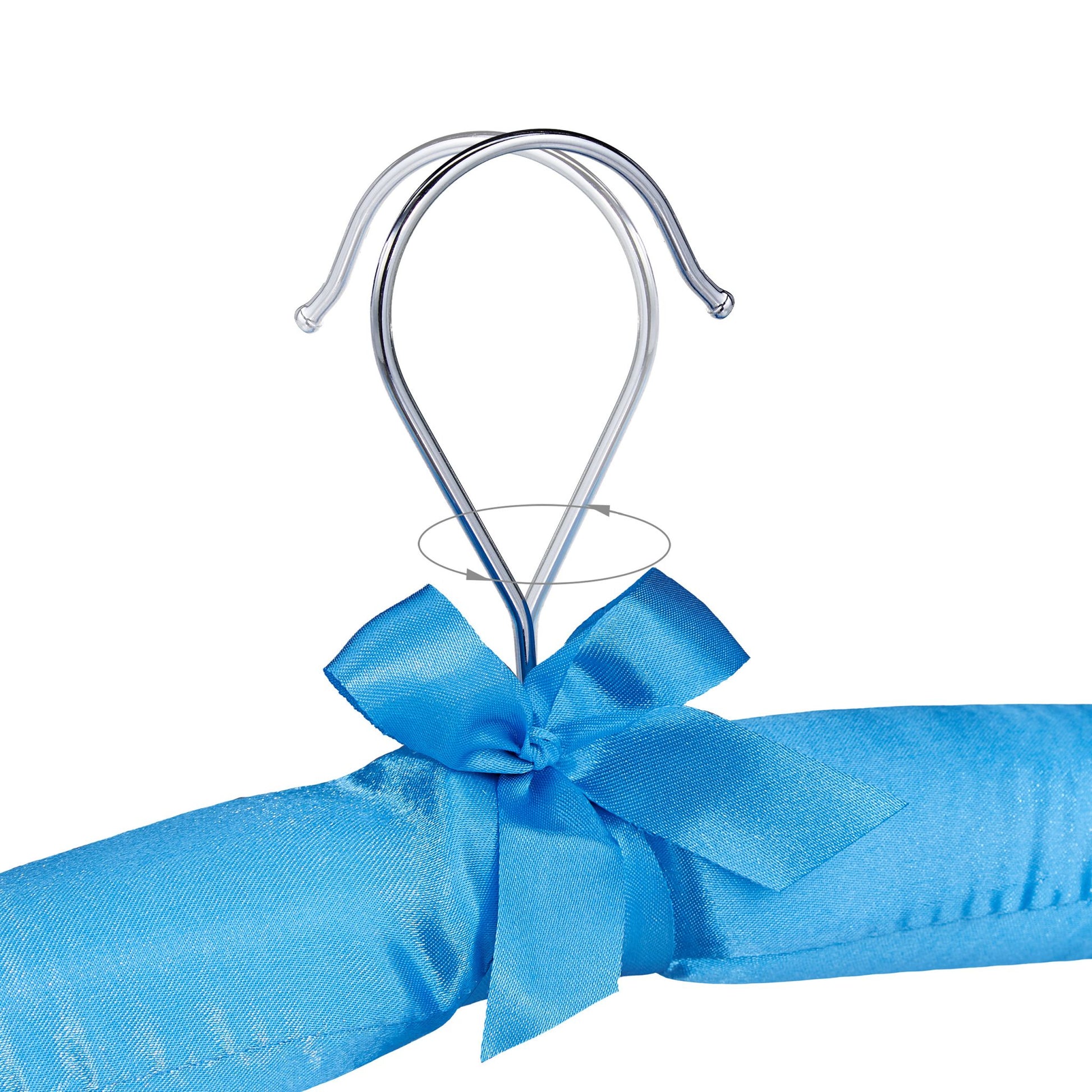 Satin Kleiderbügel mit Klammern Hellblau-Silber von Relaxdays